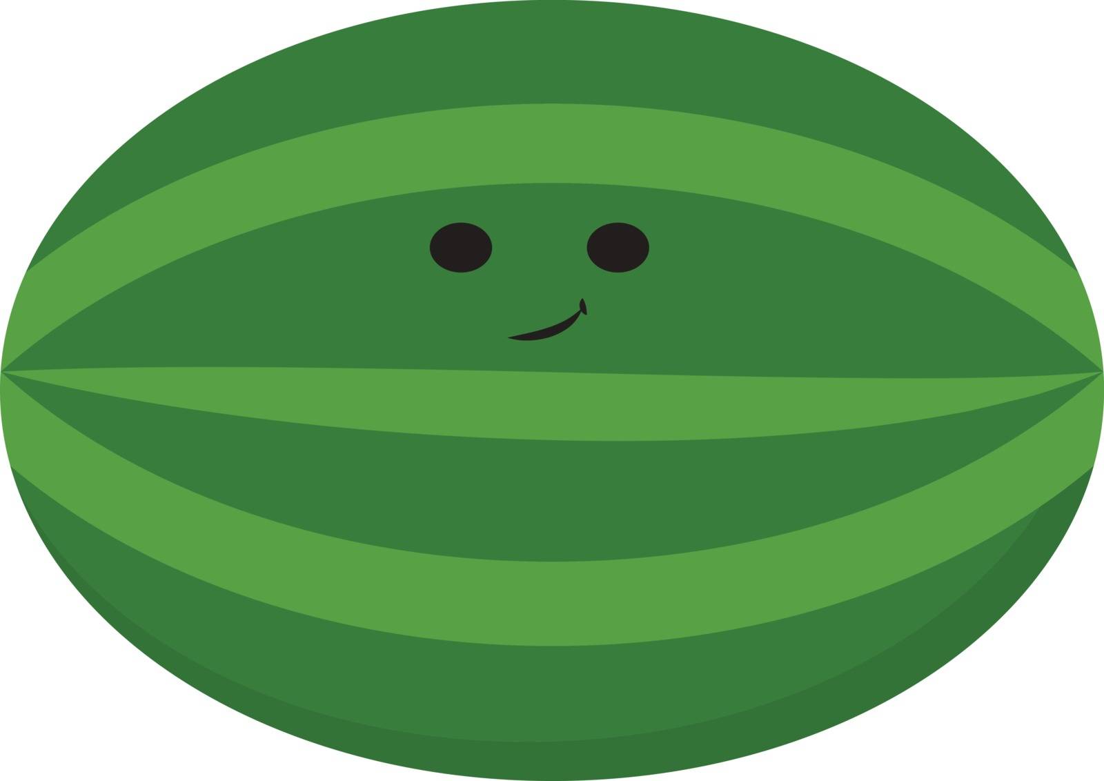 Emoji of a smiling watermelon/Cartoon watermelon, vector or colo by Morphart