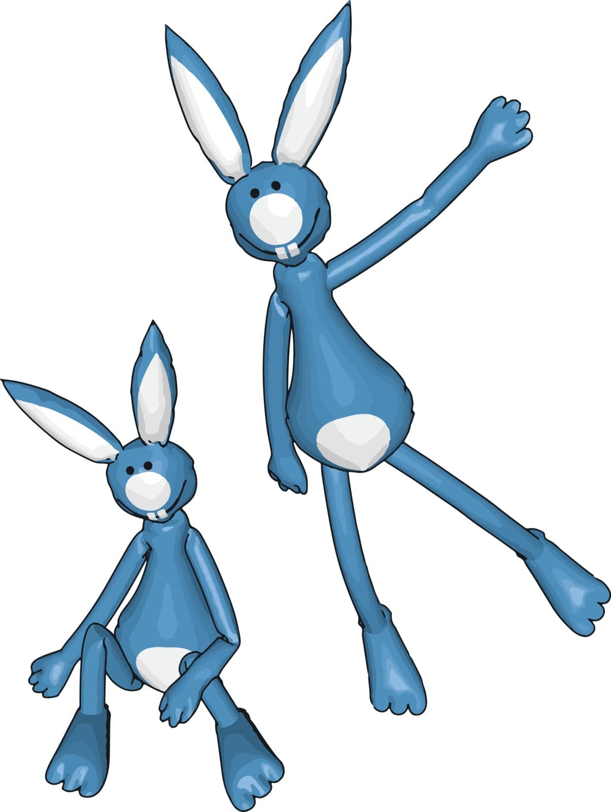 Bunny toys, illustration, vector on white background.