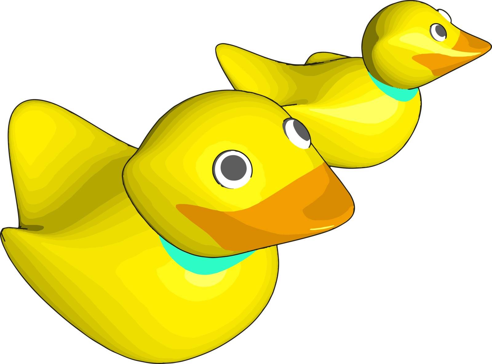 Rubber duck, illustration, vector on white background. by Morphart
