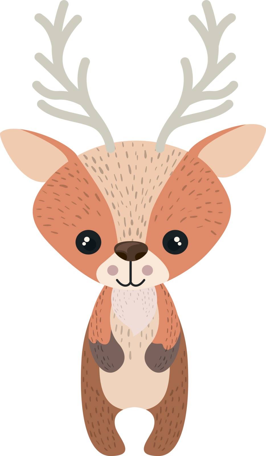 Baby deer, illustration, vector on white background. by Morphart