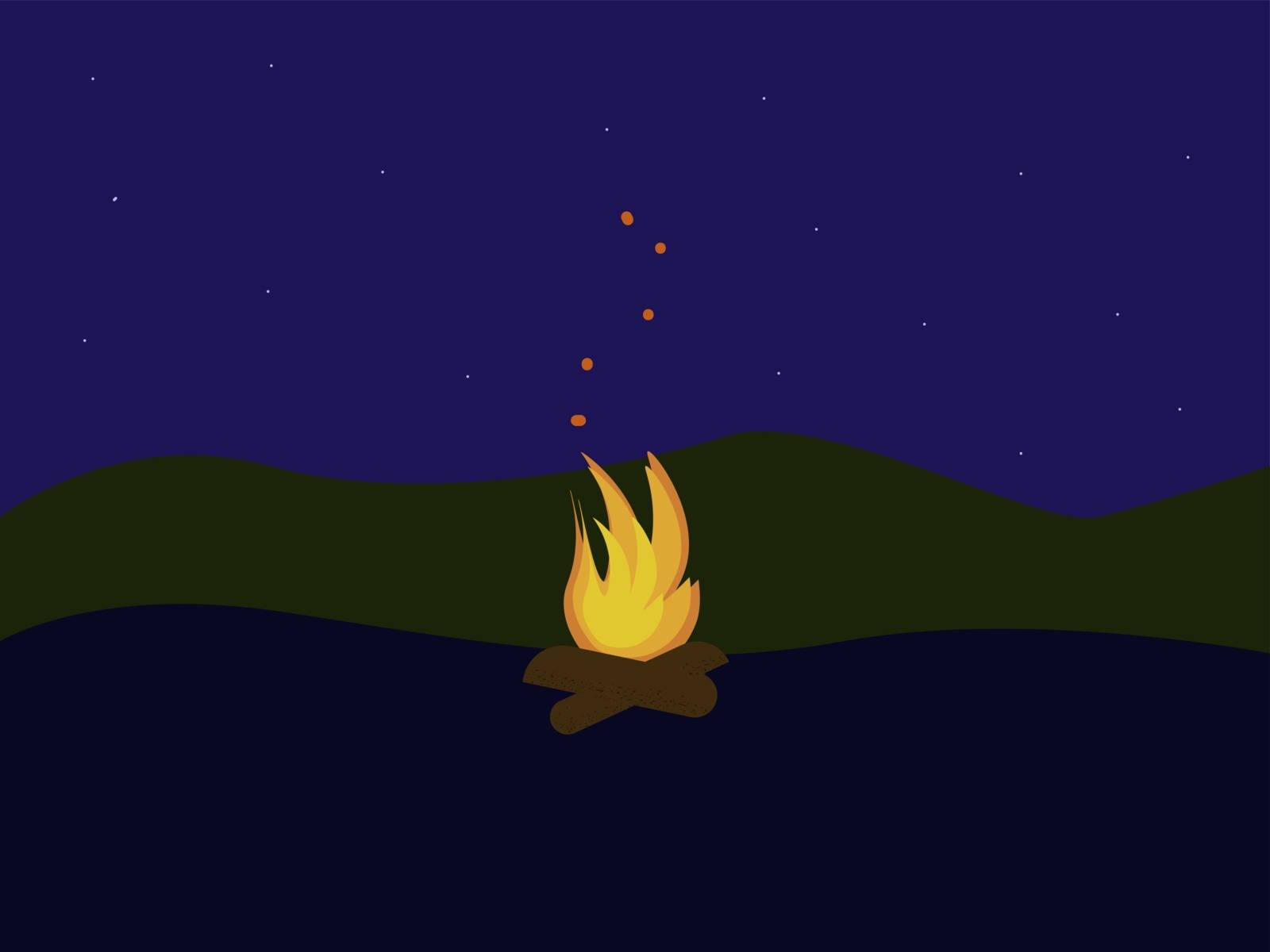 Fire in forest, illustration, vector on white background. by Morphart