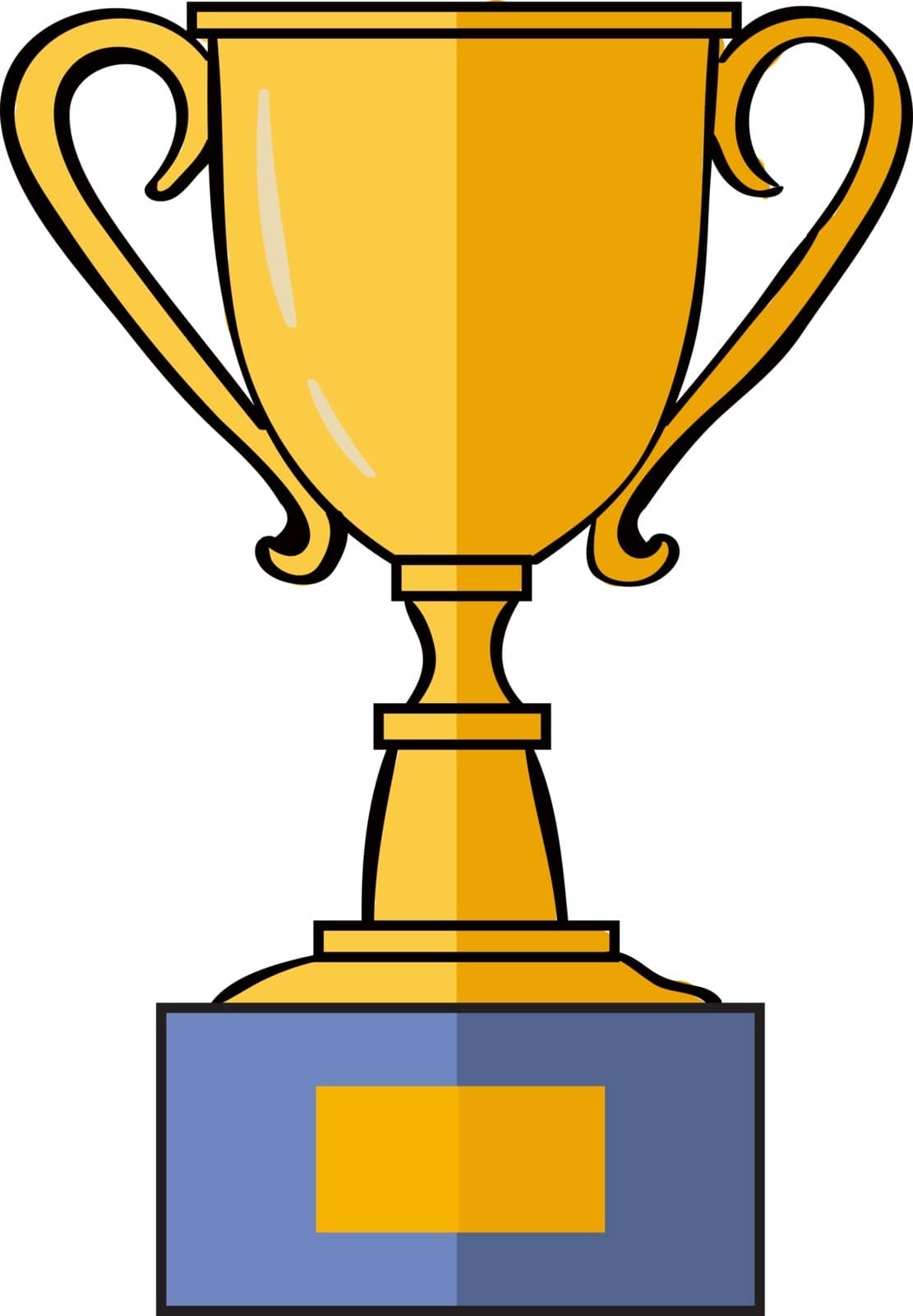 Gold trophy, illustration, vector on white background. by Morphart