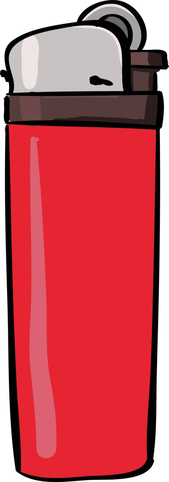 Lighter red, illustration, vector on white background. by Morphart