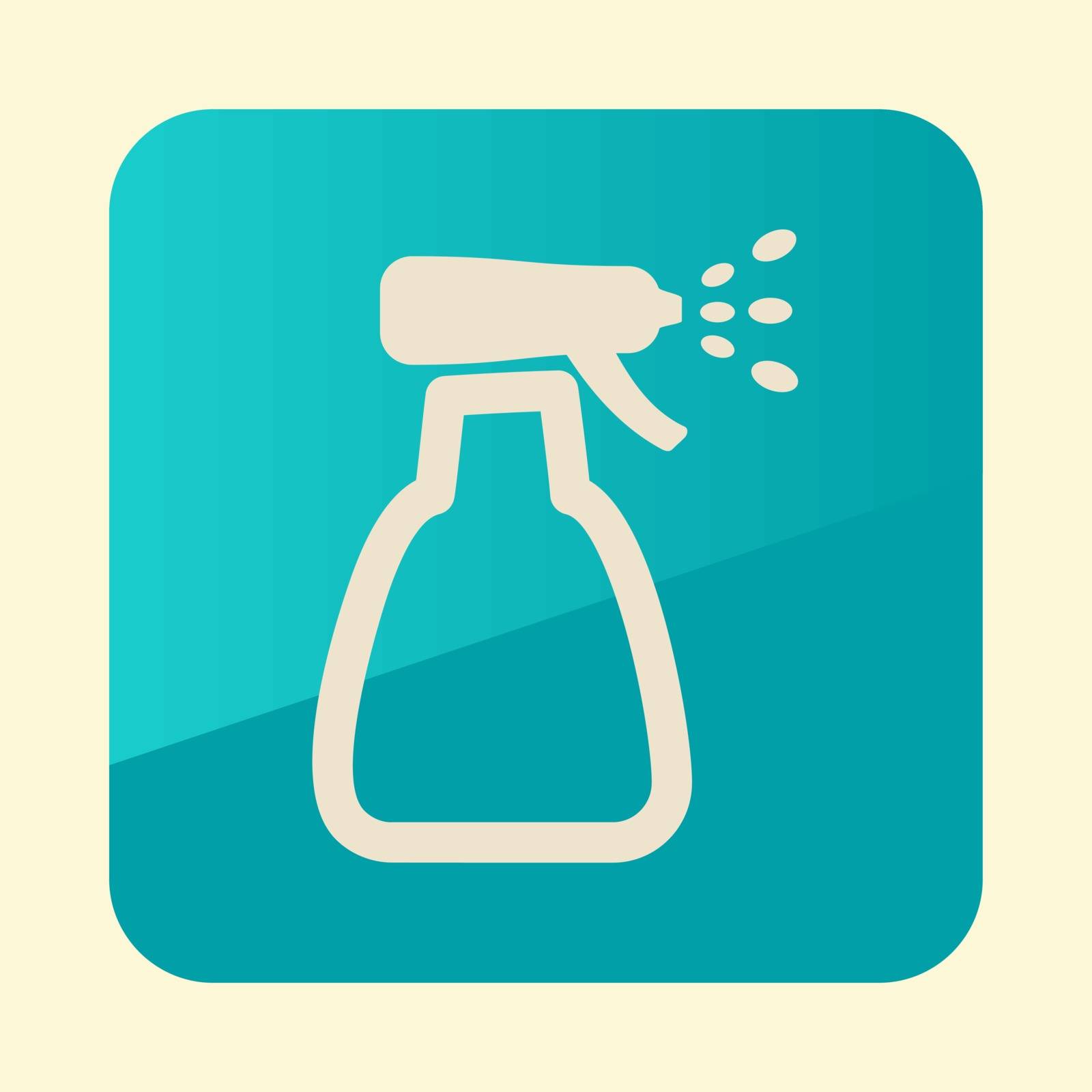 Icon flat of spray bottle with liquid, atomizer, pulverizer, sprayer. Garden sign. Graph symbol for your web site design, logo, app, UI.