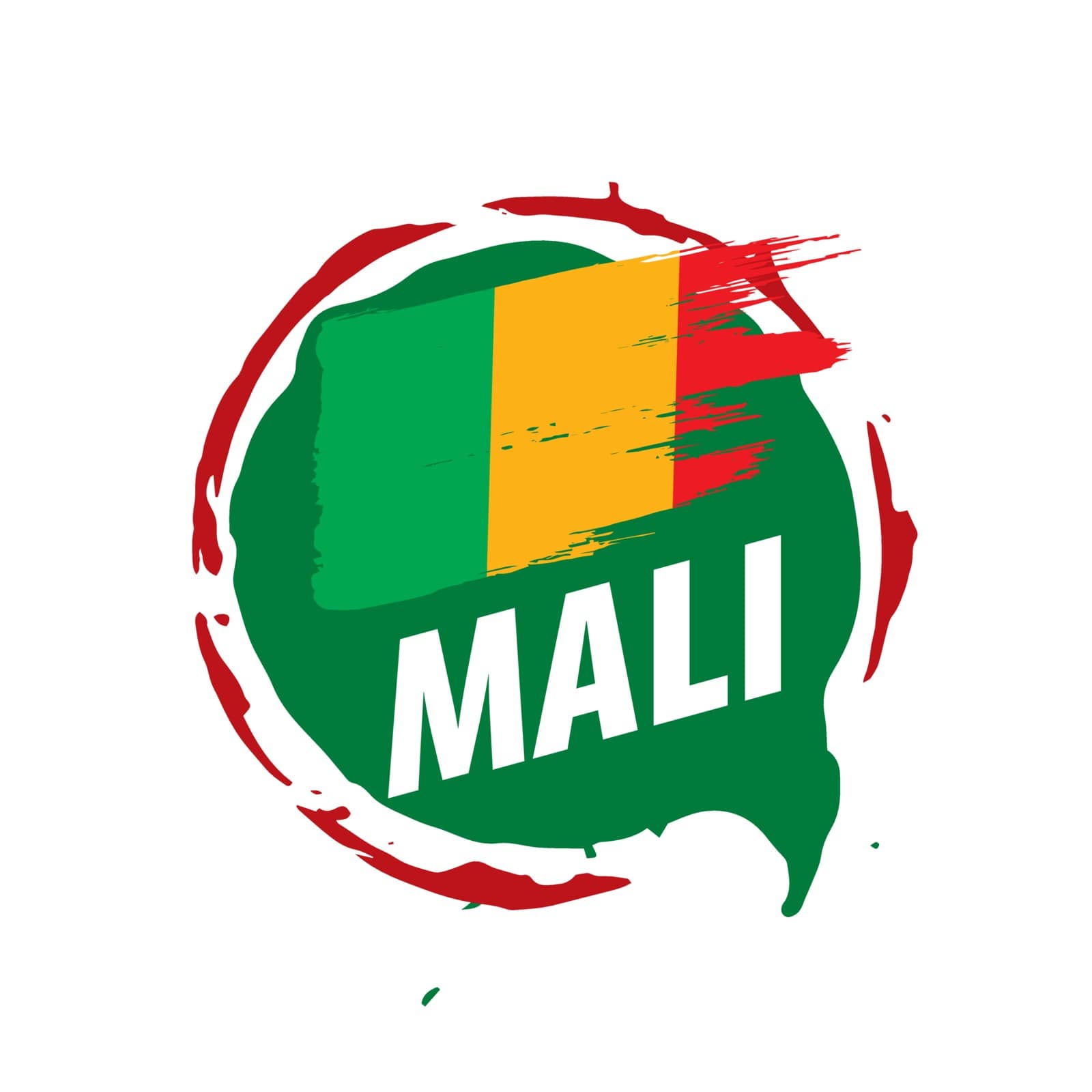 Mali flag, vector illustration on a white background