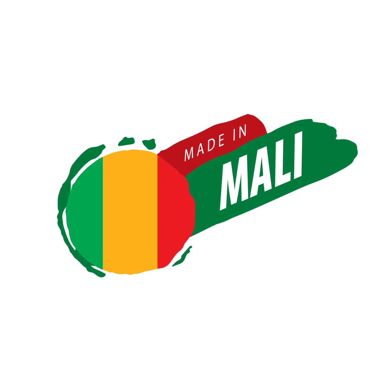 Mali flag, vector illustration on a white background