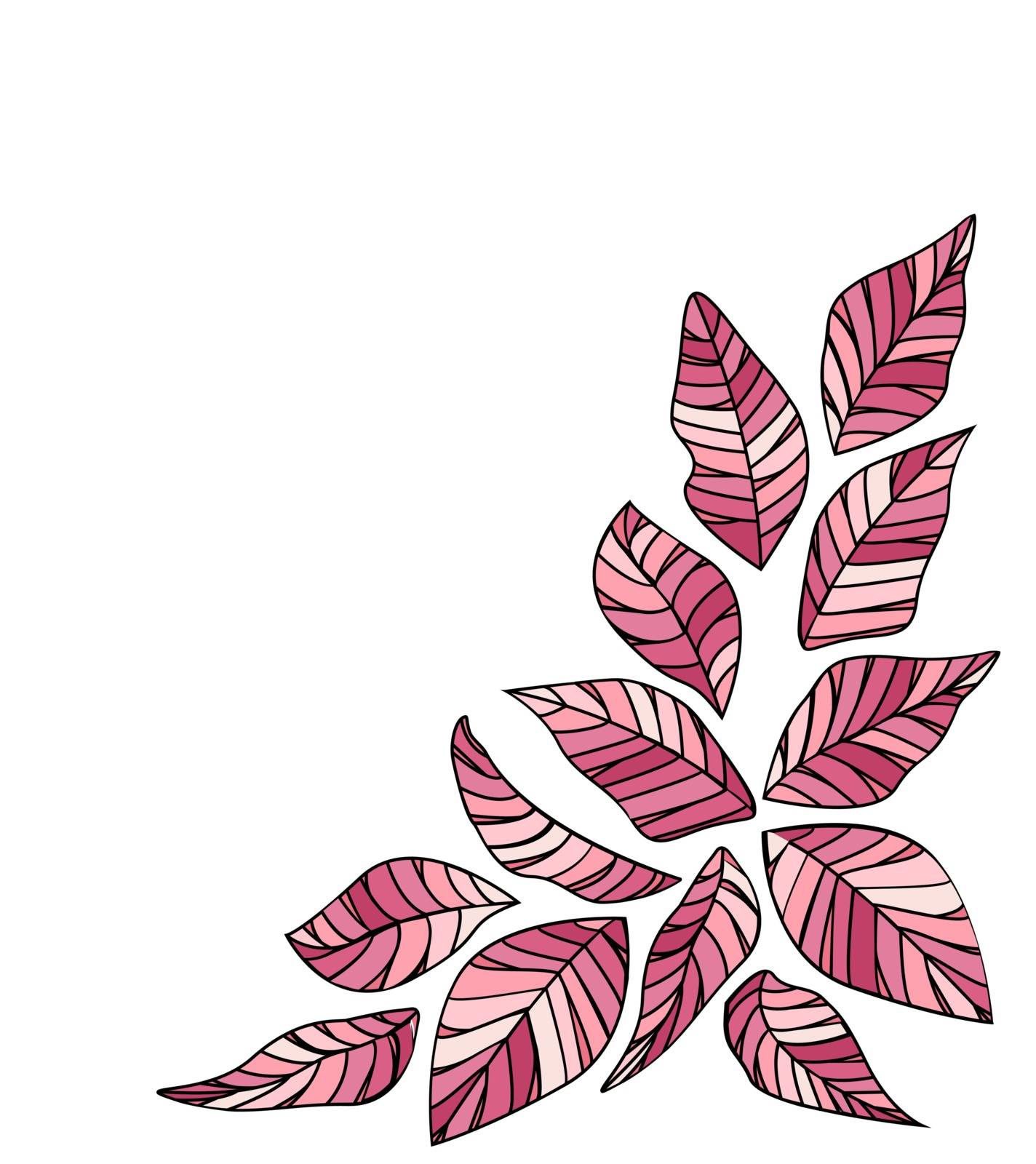 Vector illustration Natural background with colorful leaves. Decoration of leaves