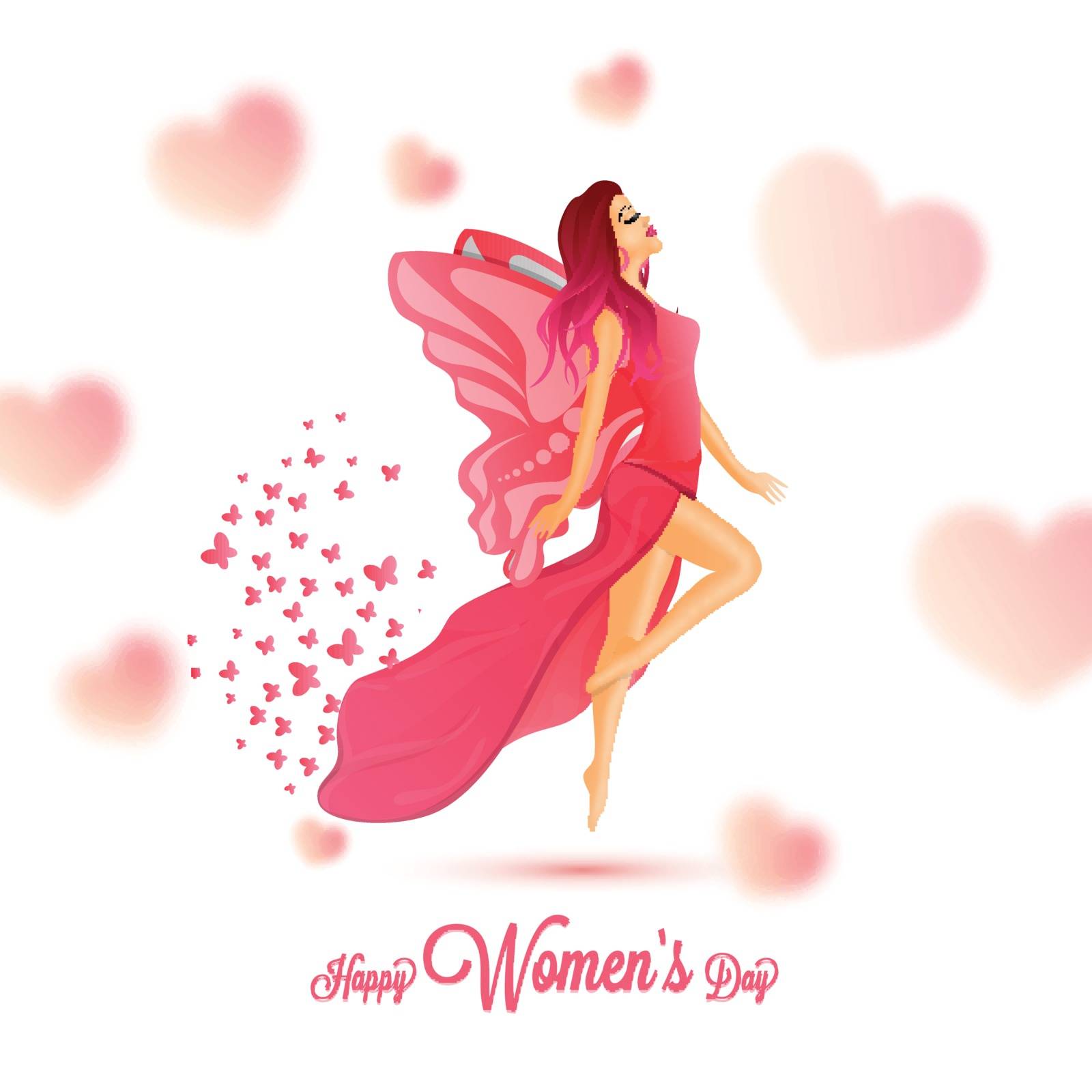 Happy Women's Day celebration greeting card design, illustration by aispl