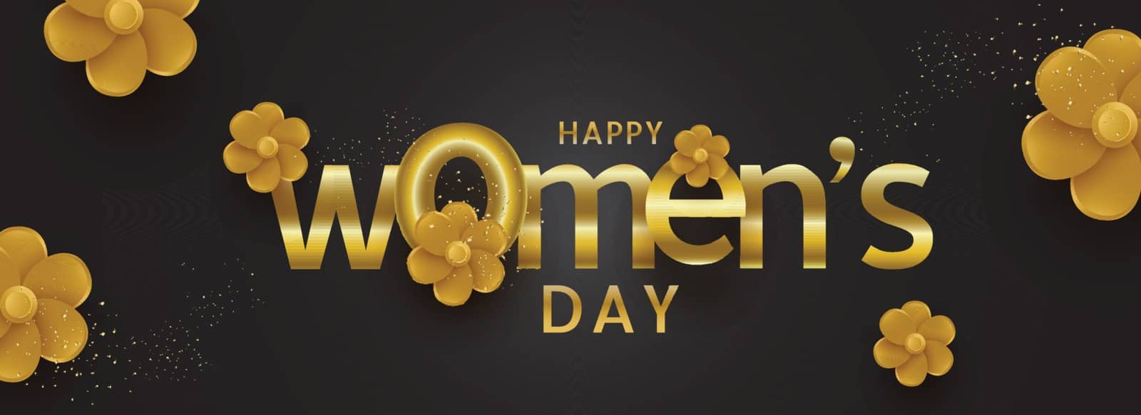 Typography of text happy women's day decorated with brown paper by aispl