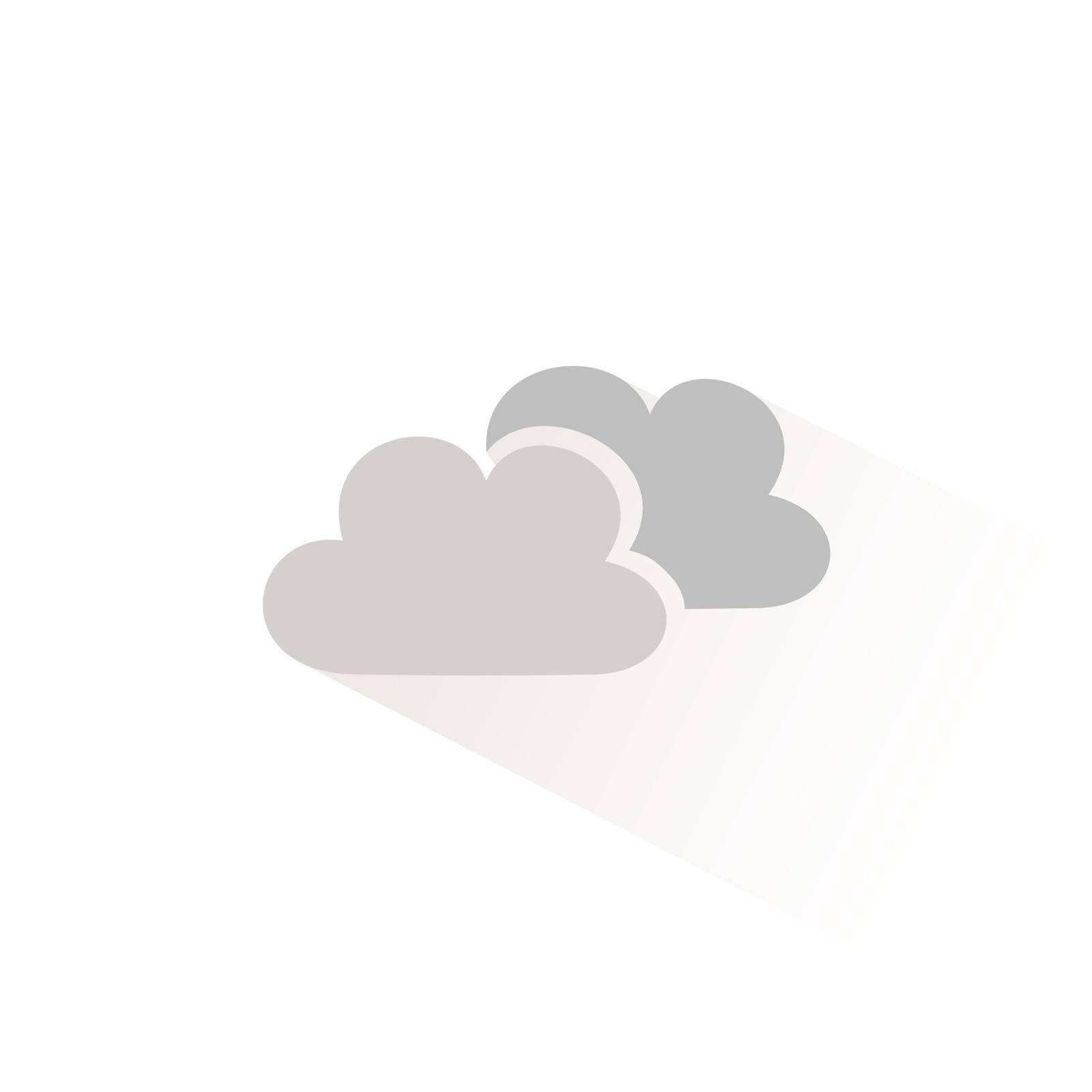 Clouds icon with shadow. Flat vector illustration by Imaagio