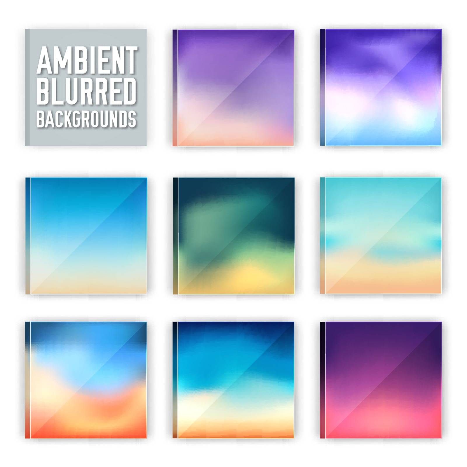 set of vector blurred backgrounds concepts illustrations by Linetale