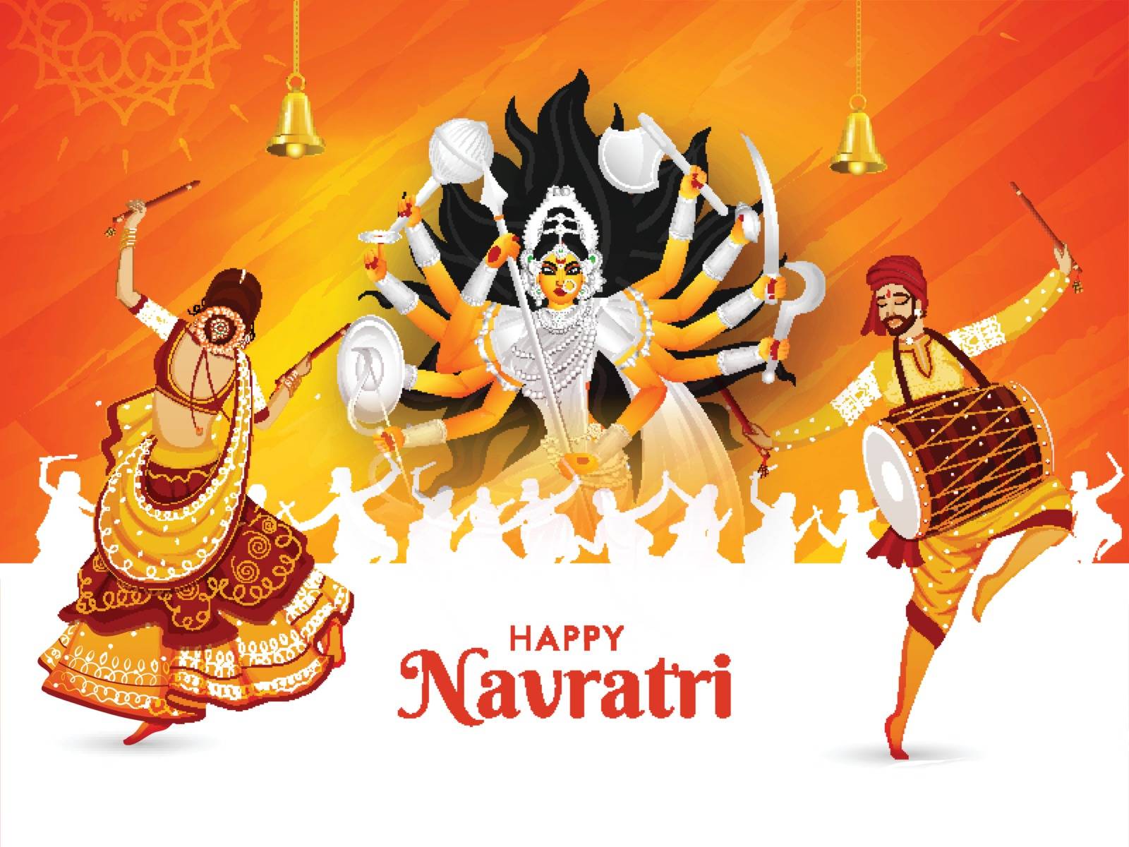 Happy Navratri festival celebration poster or banner design, ill Stock Image  | VectorGrove - Royalty Free Vector Images with commercial license