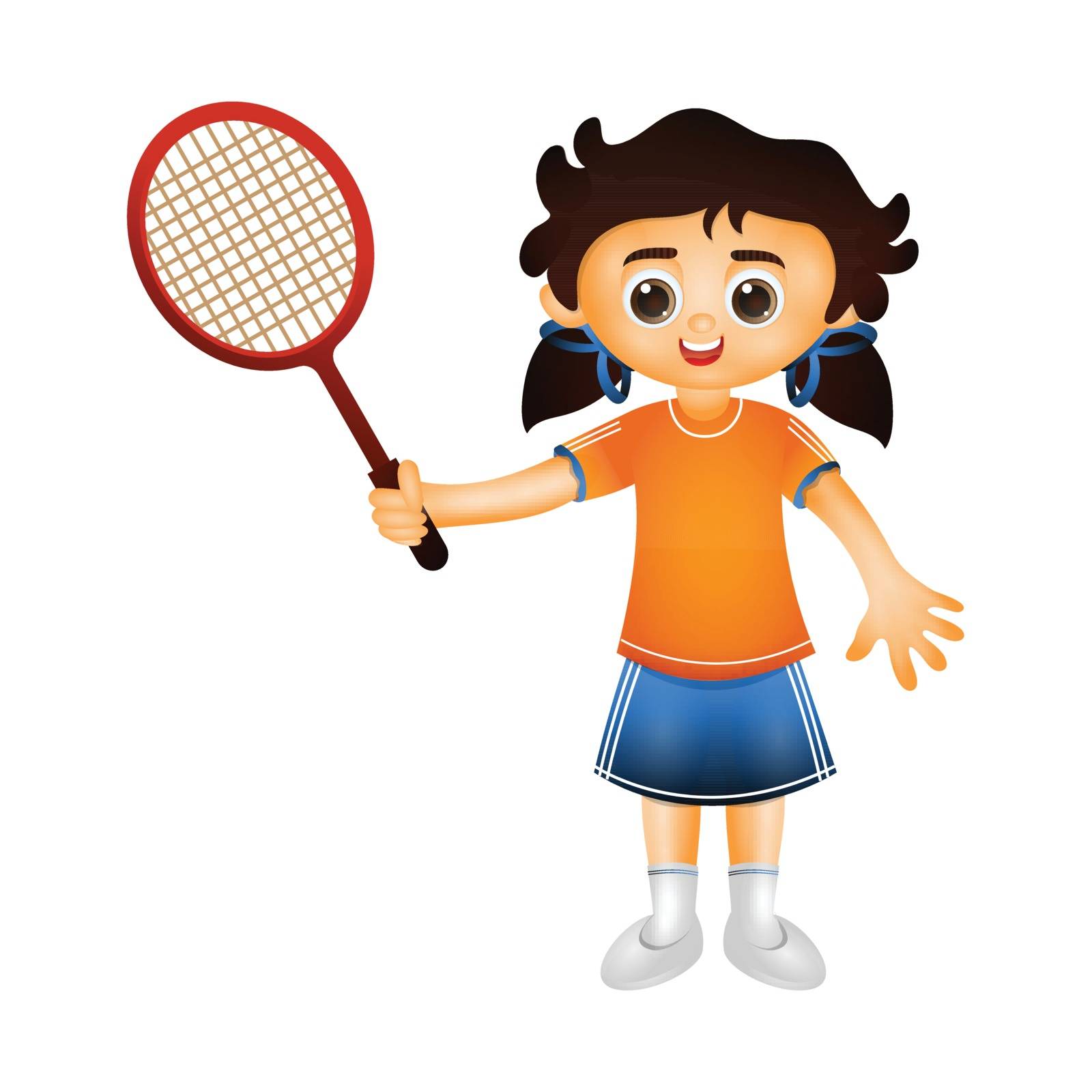 Little girl cartoon character playing badminton. Stock Image | VectorGrove  - Royalty Free Vector Images with commercial license