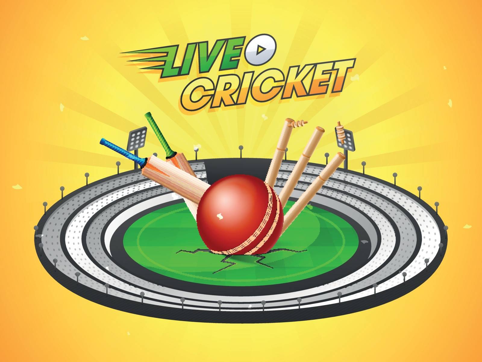 Live Cricket match banner or poster design with cricket equipmen Stock  Image | VectorGrove - Royalty Free Vector Images with commercial license