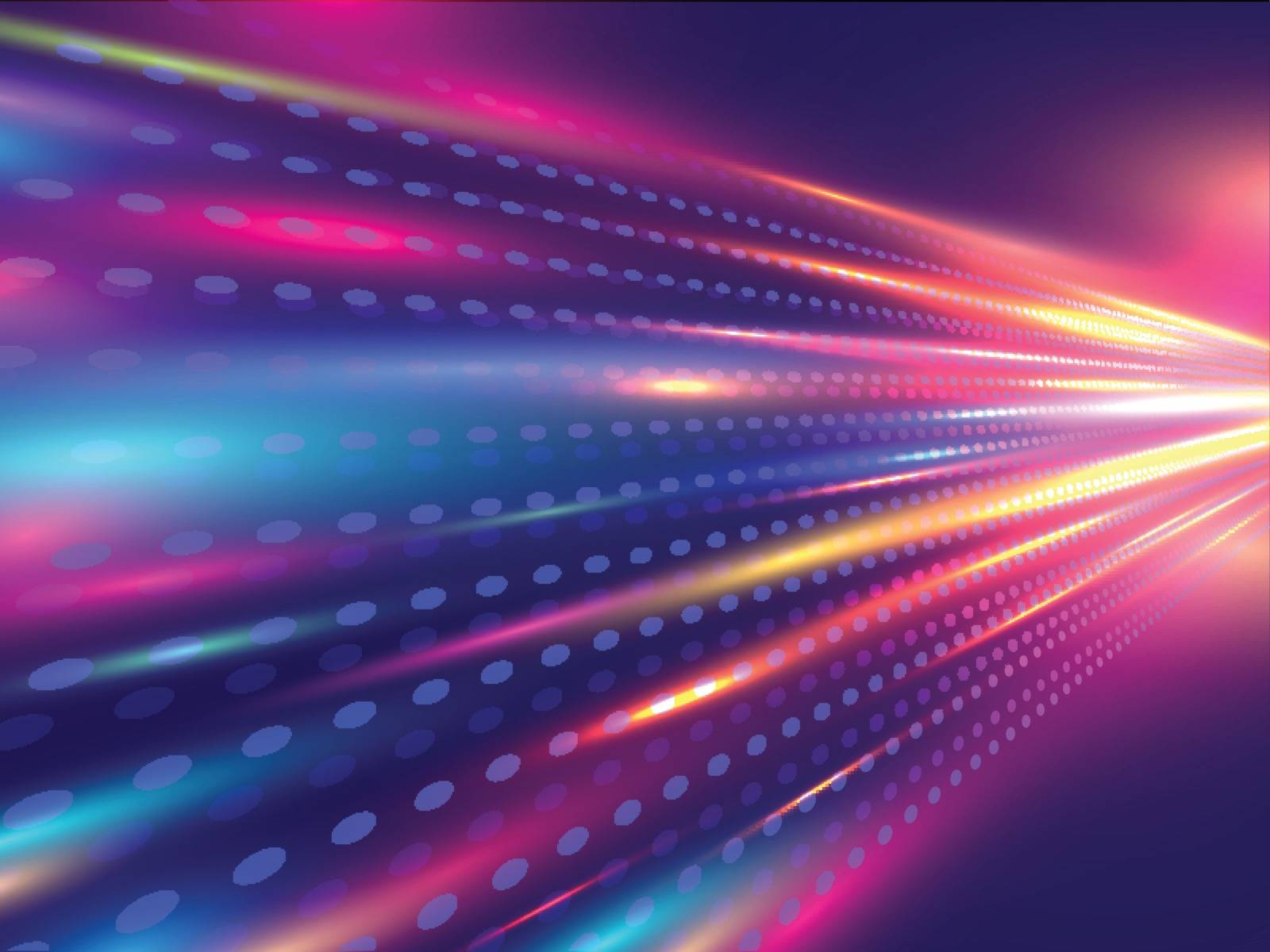 Technology concept based motion background with shiny bokeh effect ray trail.