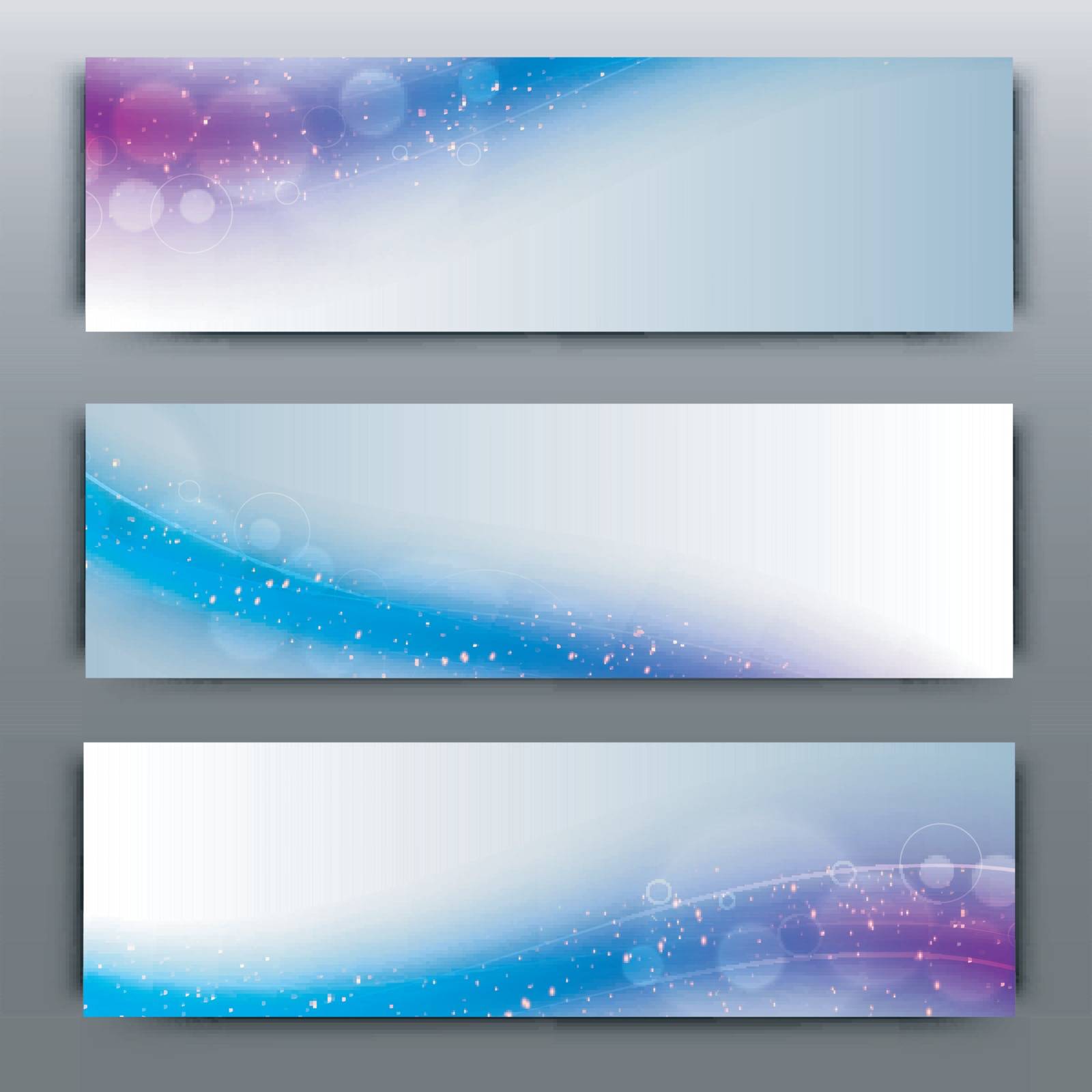 Website headers or banners with creative glowing waves effect.