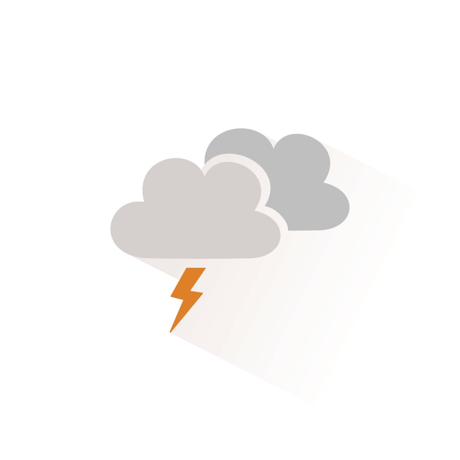 Storm color icon with shadow. Flat vector illustration