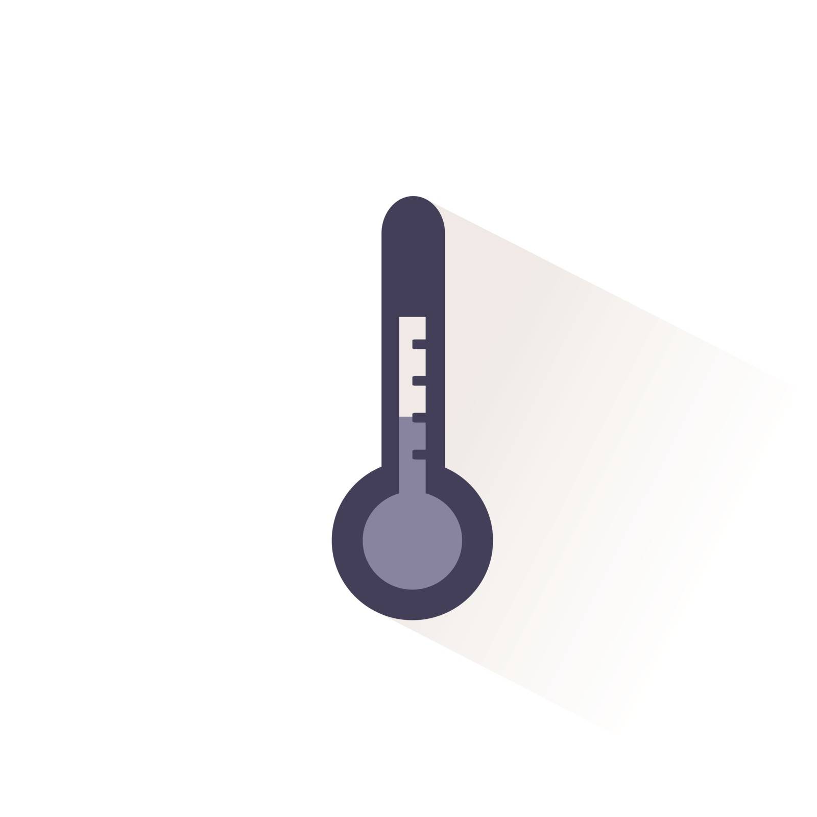 Weather thermometer color icon with shadow. Flat vector illustration