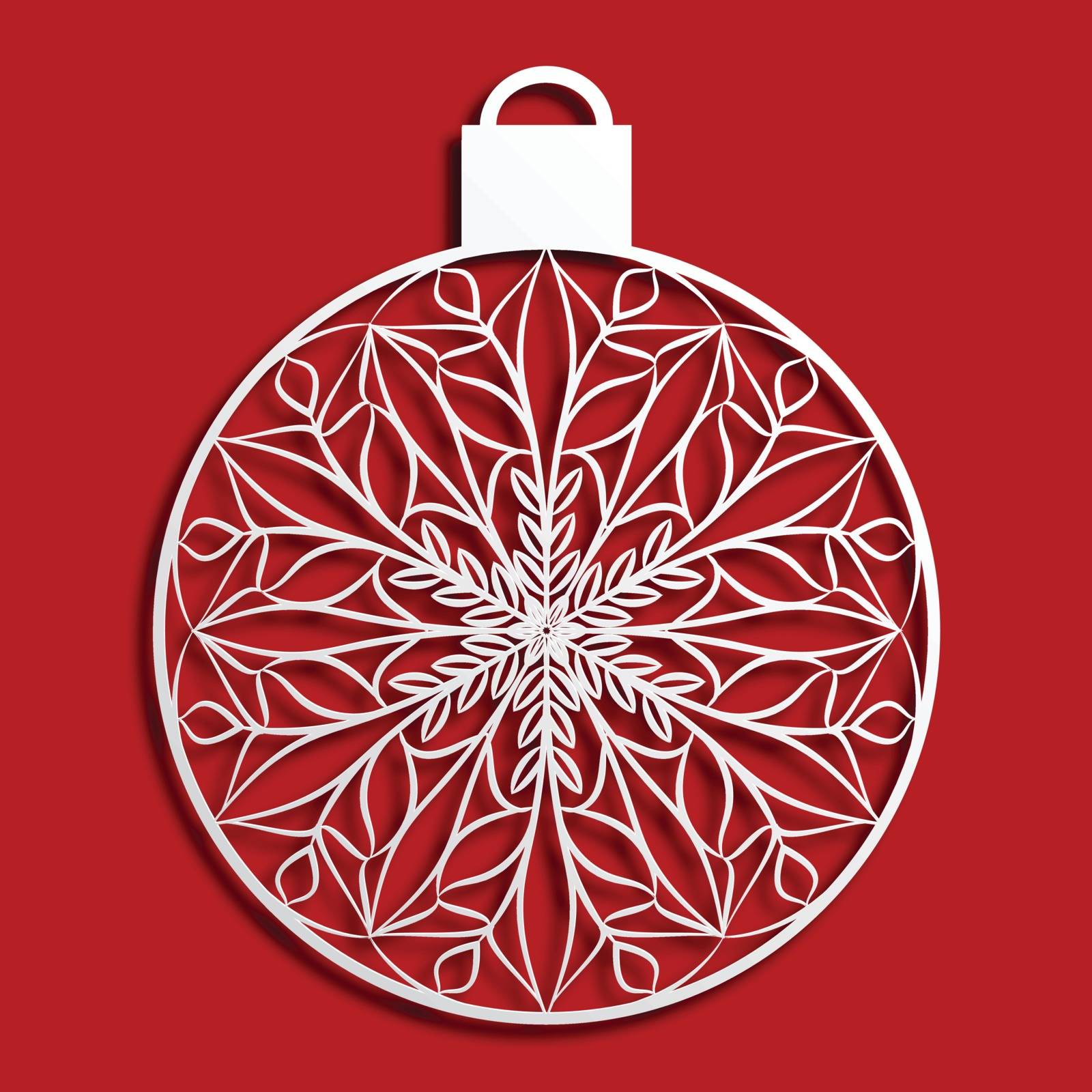 Christmas tree bauble in paper cut style. by GraffiTimi