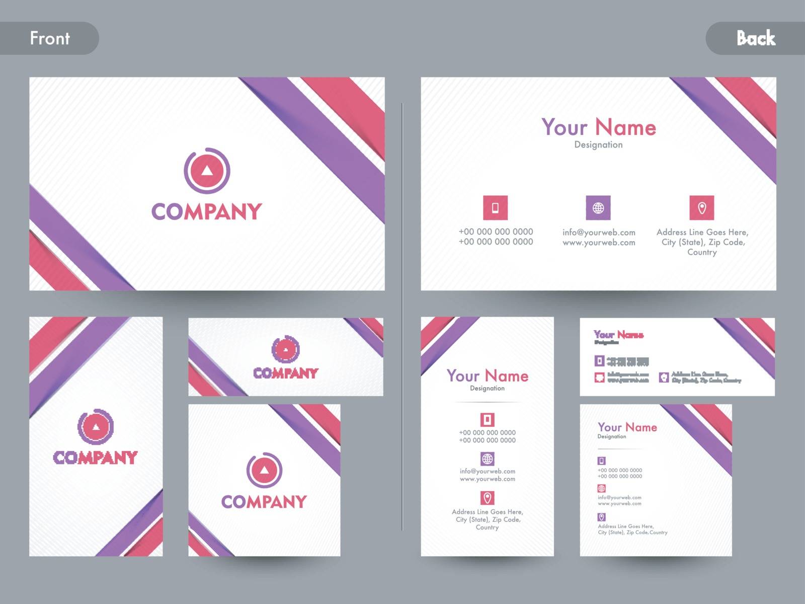 Creative abstract Business Card, Visiting Card or Name Card set with front and back page view.