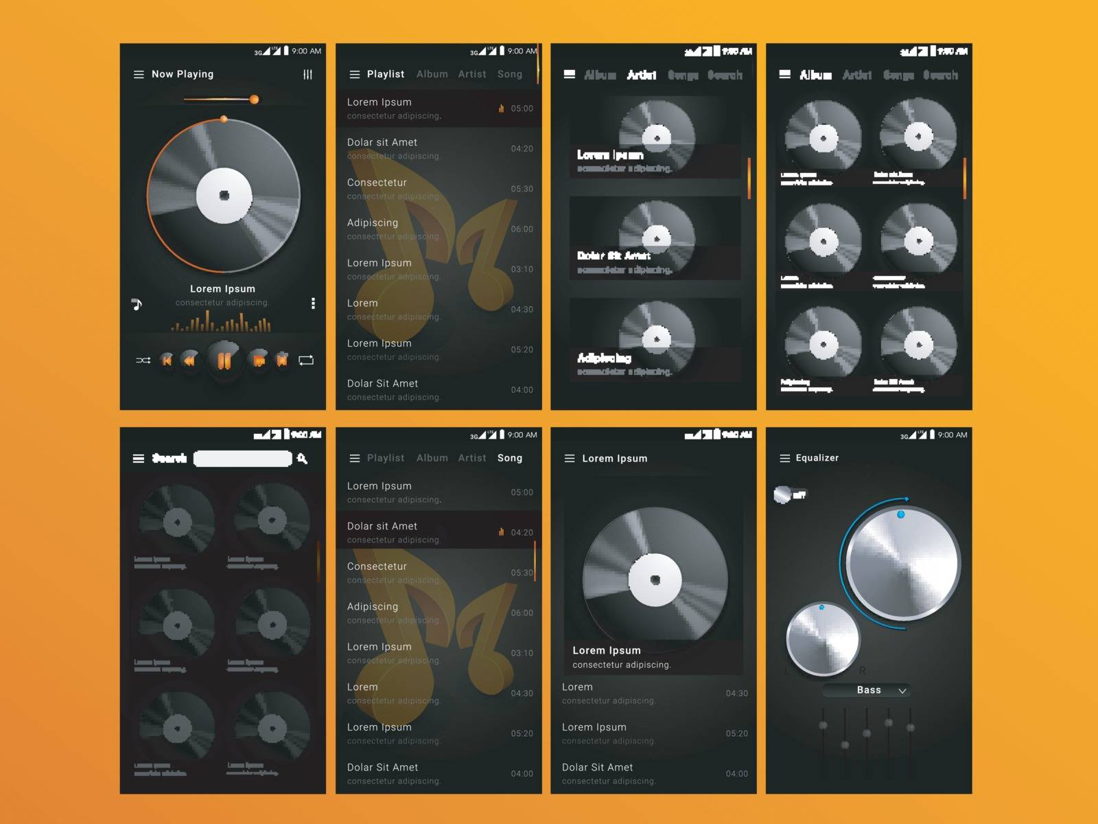 Music Mobile UI, UX or GUI Design. by aispl