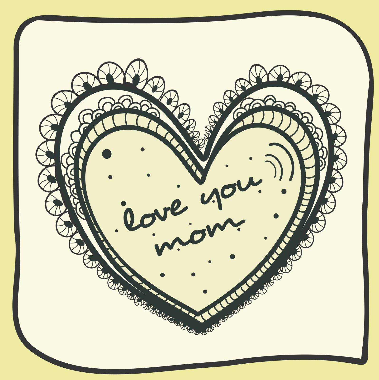 Doodle style Heart for Happy Mother's Day. by aispl