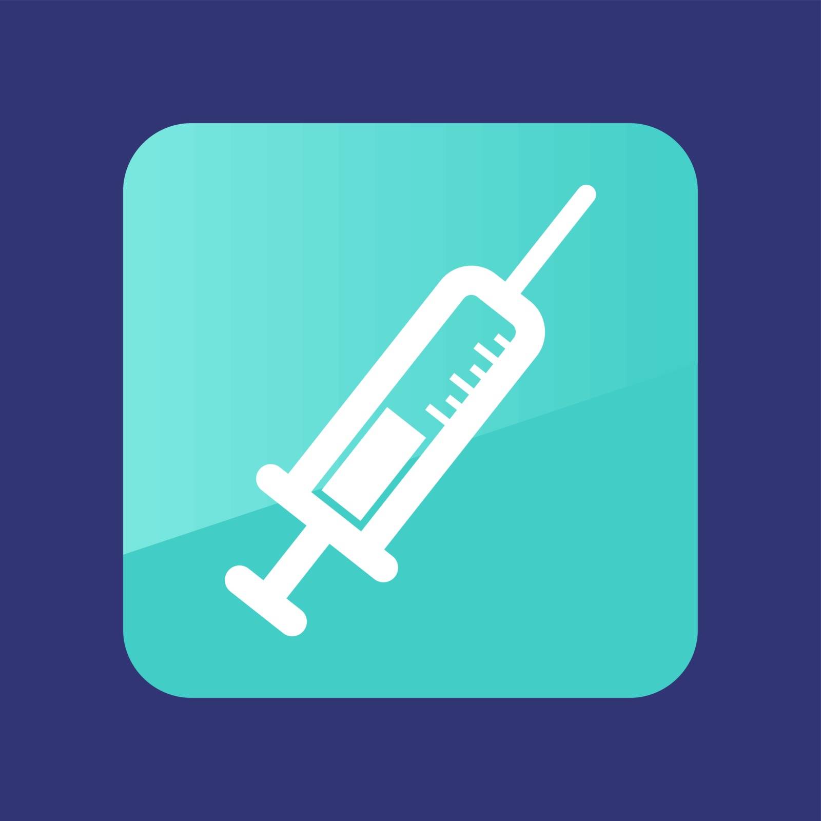 Syringe flat icon. Medical vector by nosik