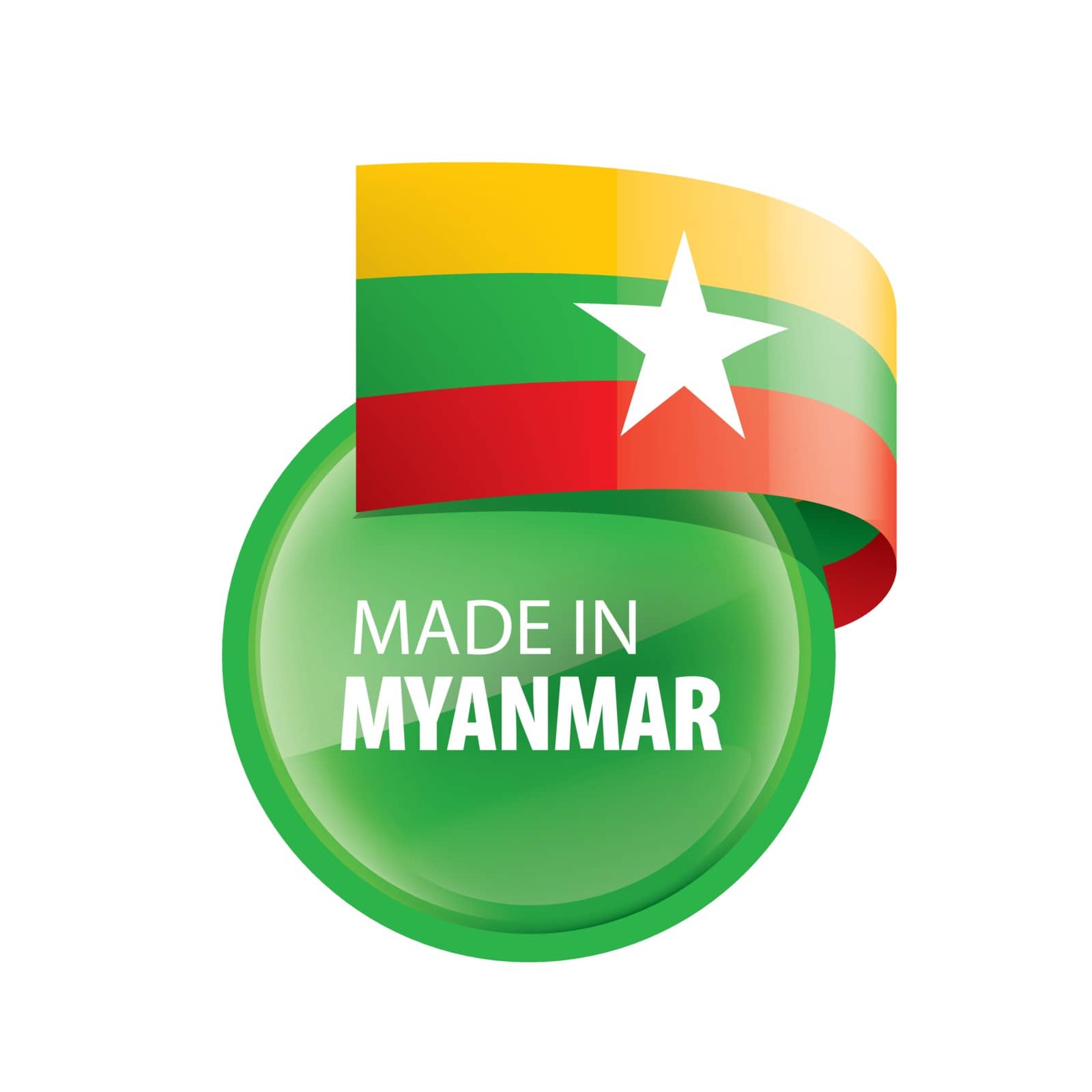 Myanmar flag, vector illustration on a white background by butenkow