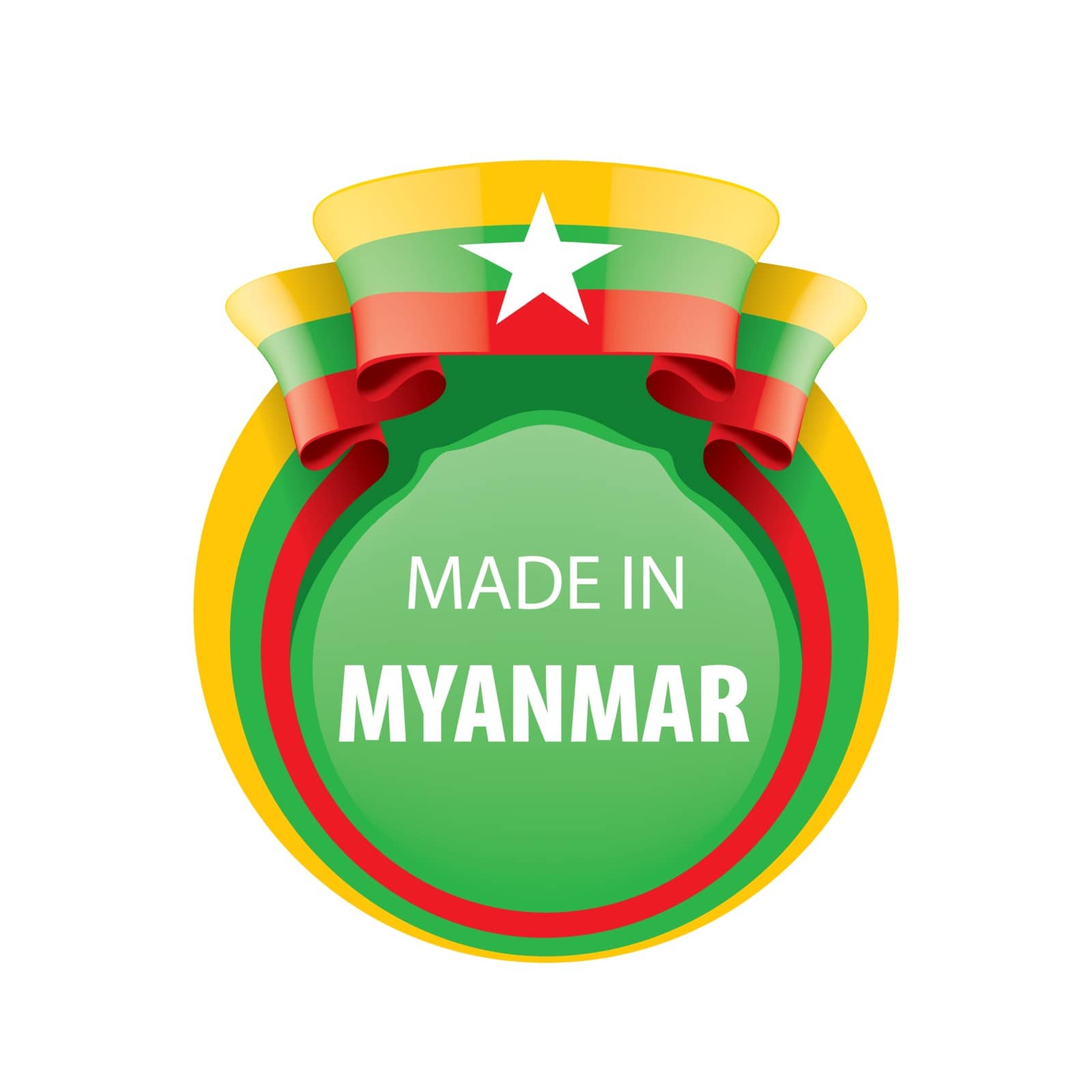 Myanmar national flag, vector illustration on a white background