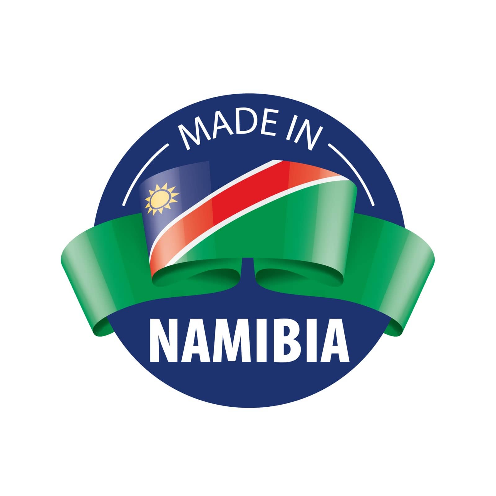 Namibia flag, vector illustration on a white background by butenkow