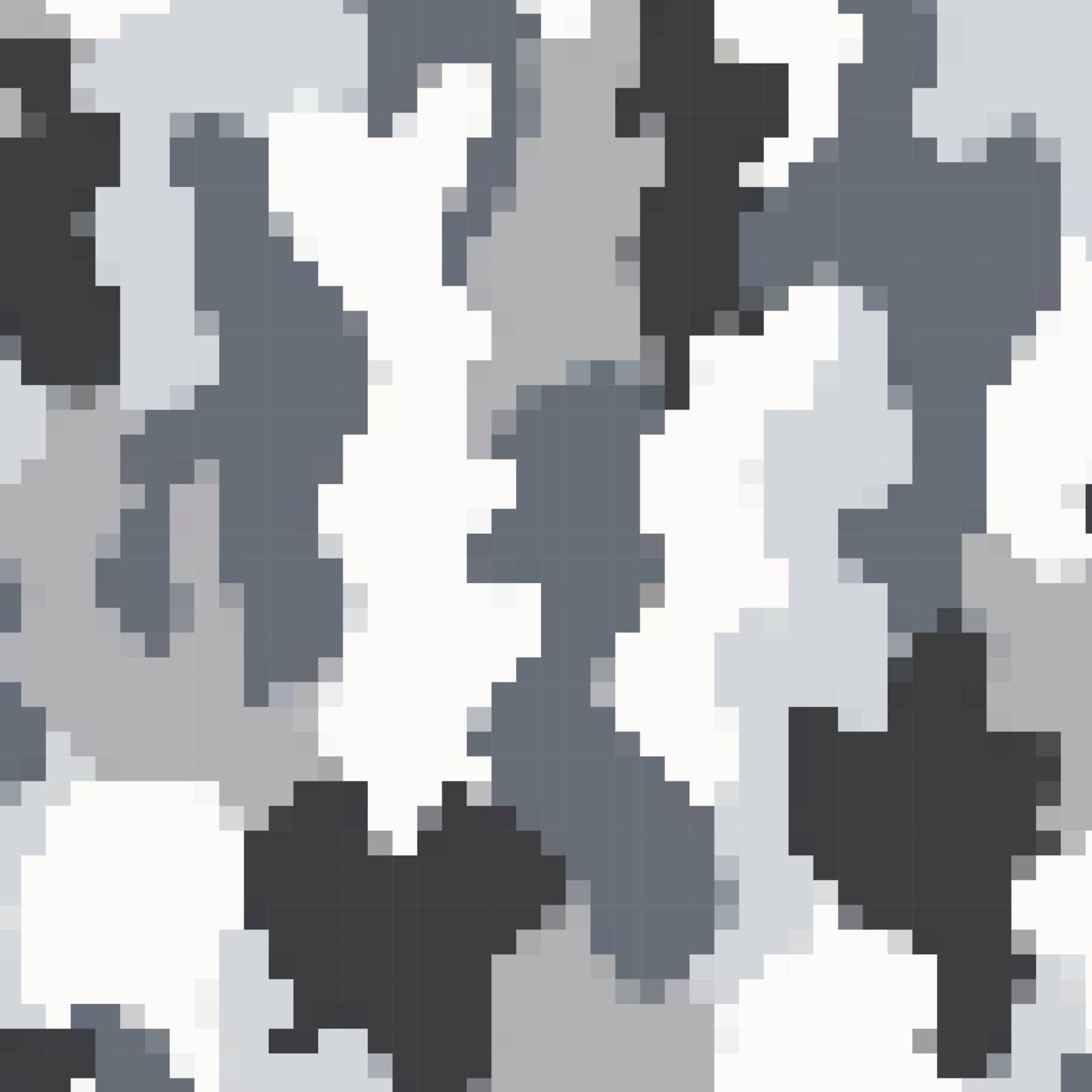 Urban Camouflage Background. Army Abstract Military Pattern. Grey Pixel Fabric Textile Print for Uniforms and Weapons by valeo5