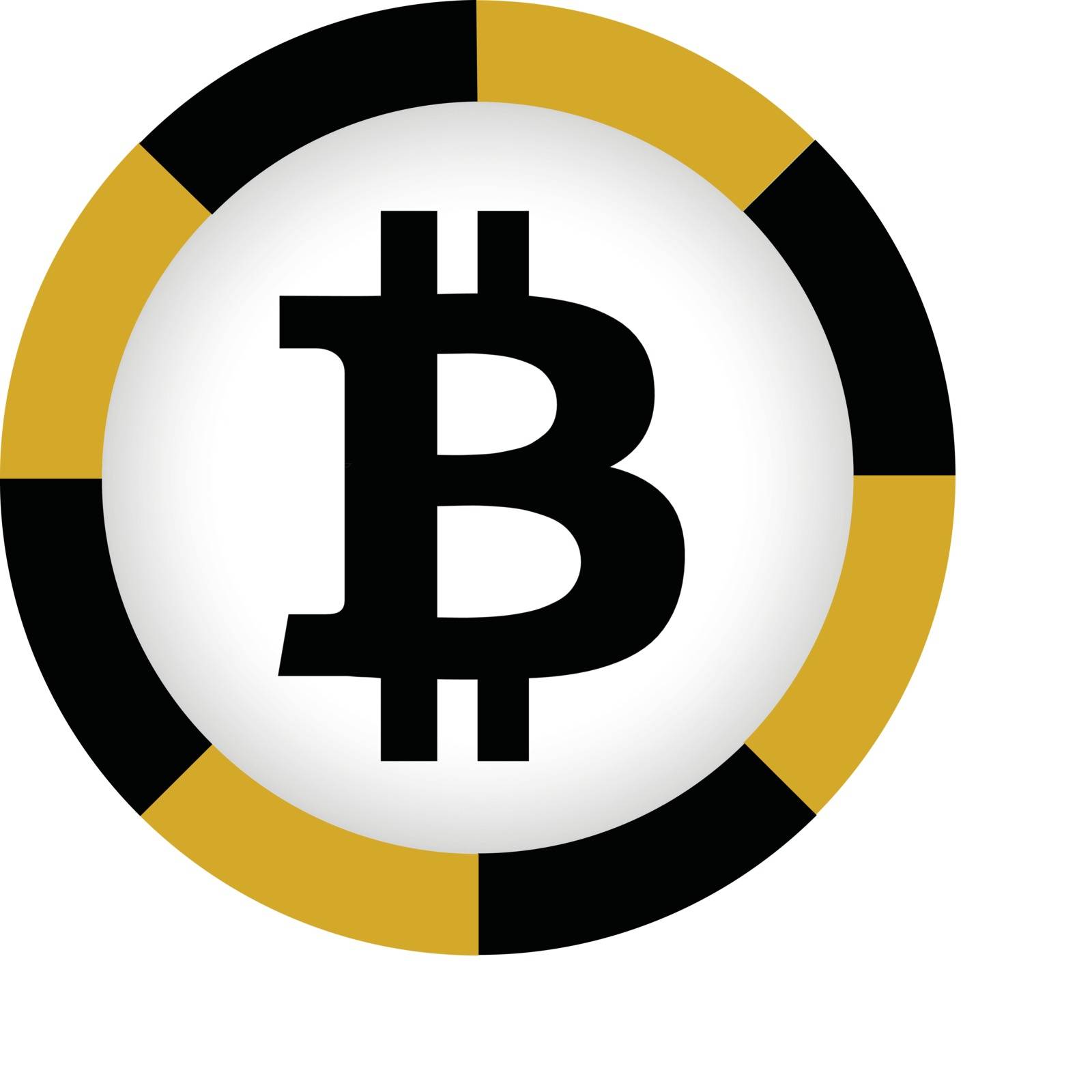 Bitcoin symbol in flat design. Vector