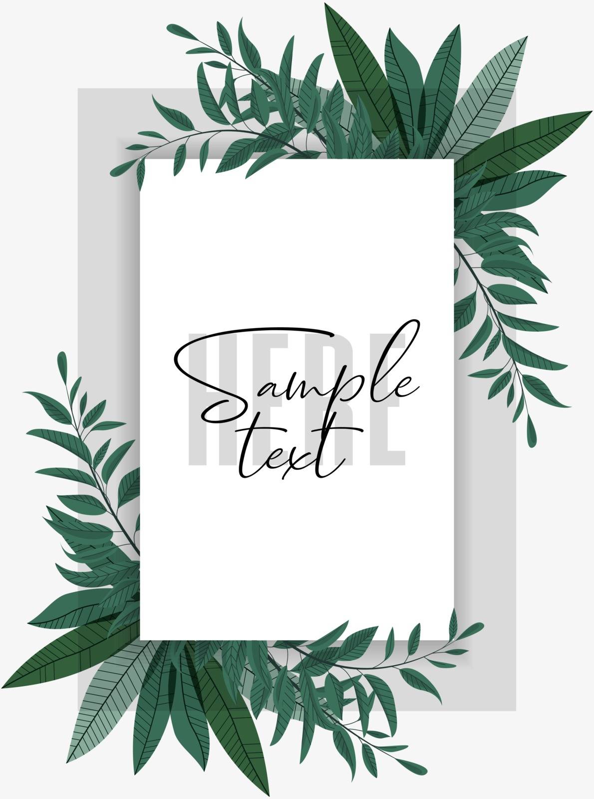 Floral greenery card design by odina222