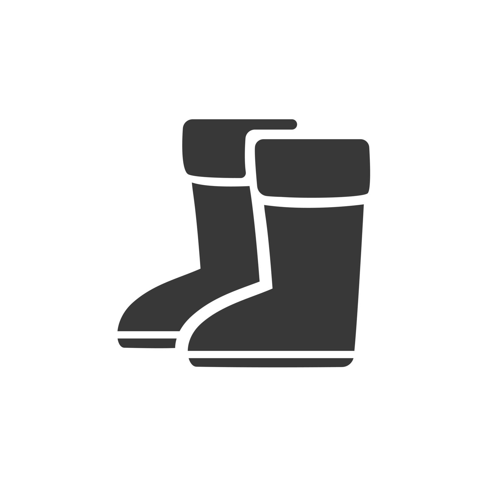 Rain boots. Isolated icon. Winter footwear flat vector illustration