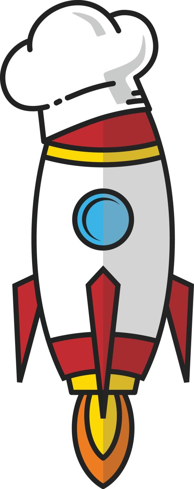 master chef rocket ship hat theme logo vector by vector1st