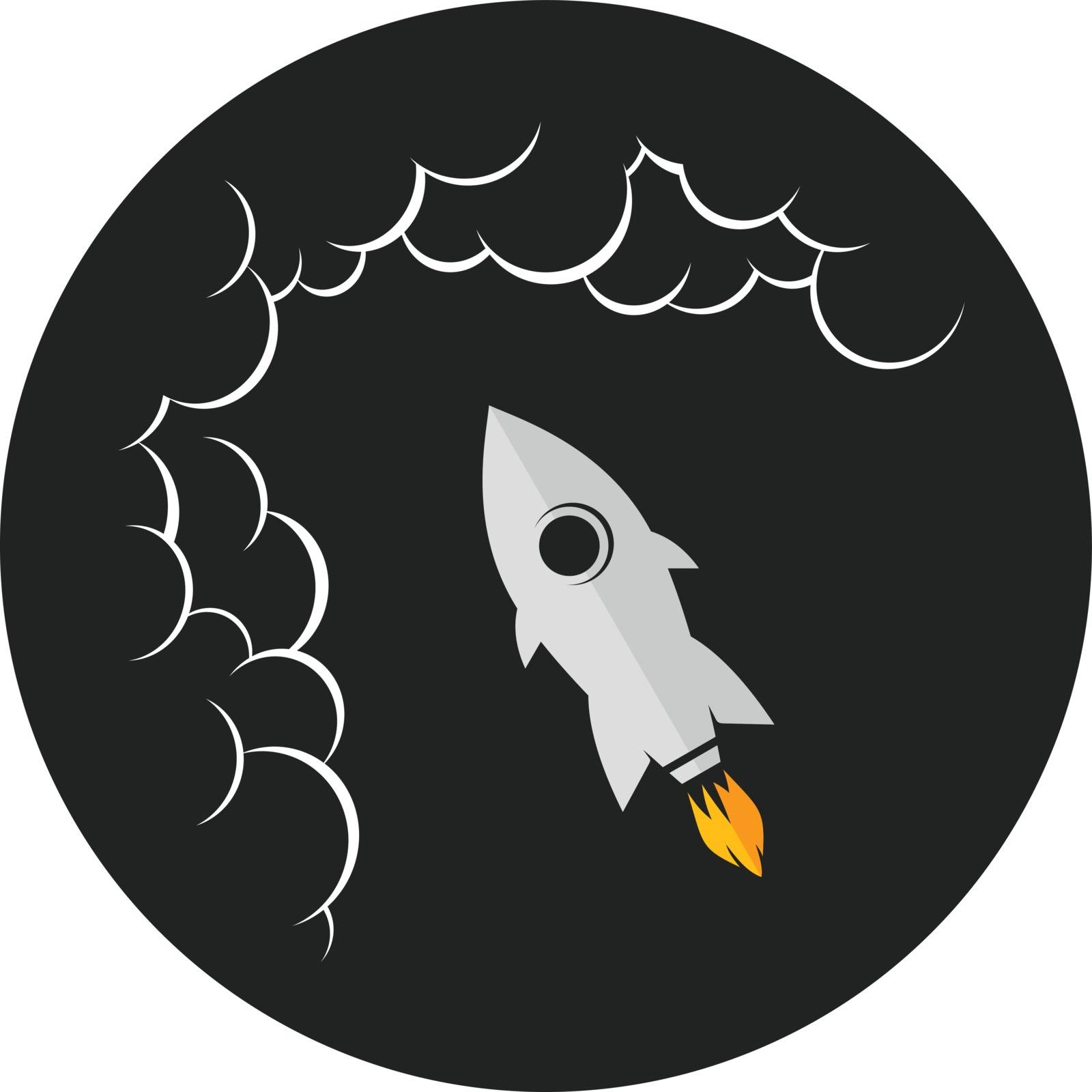 space exploration shuttle ship logo icon sign vector art