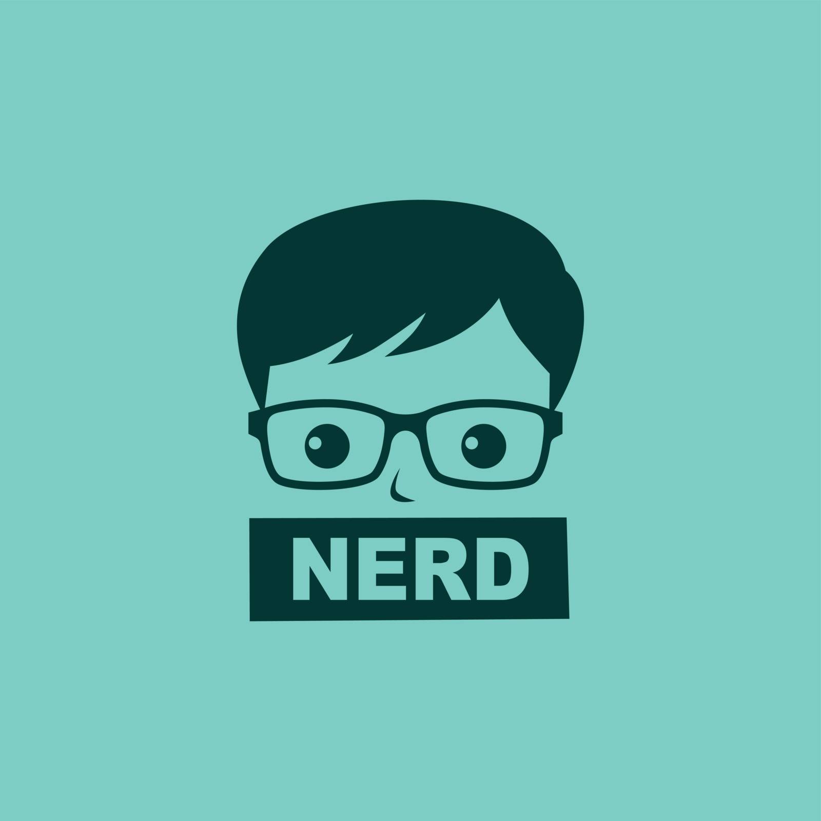 nerd geek guy cartoon character sign logo vector by vector1st