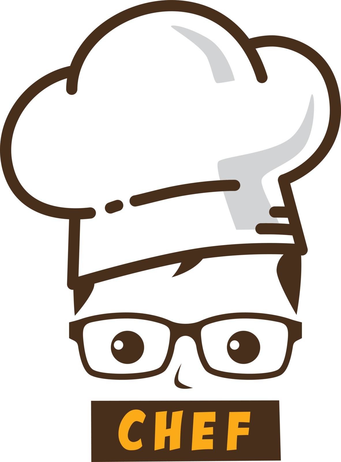 male master chef character cartoon art logo icon by vector1st