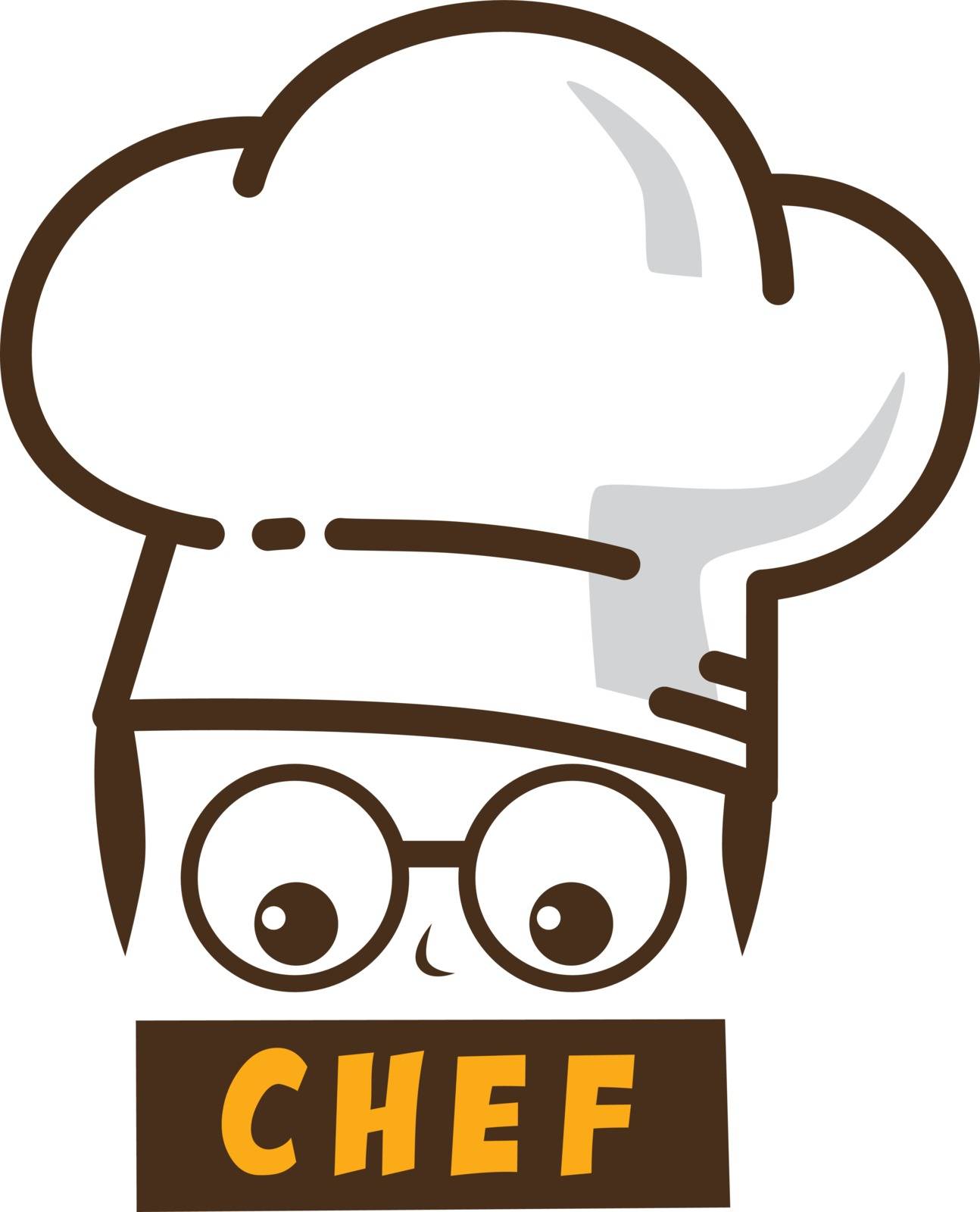 male master chef character cartoon art logo icon vector