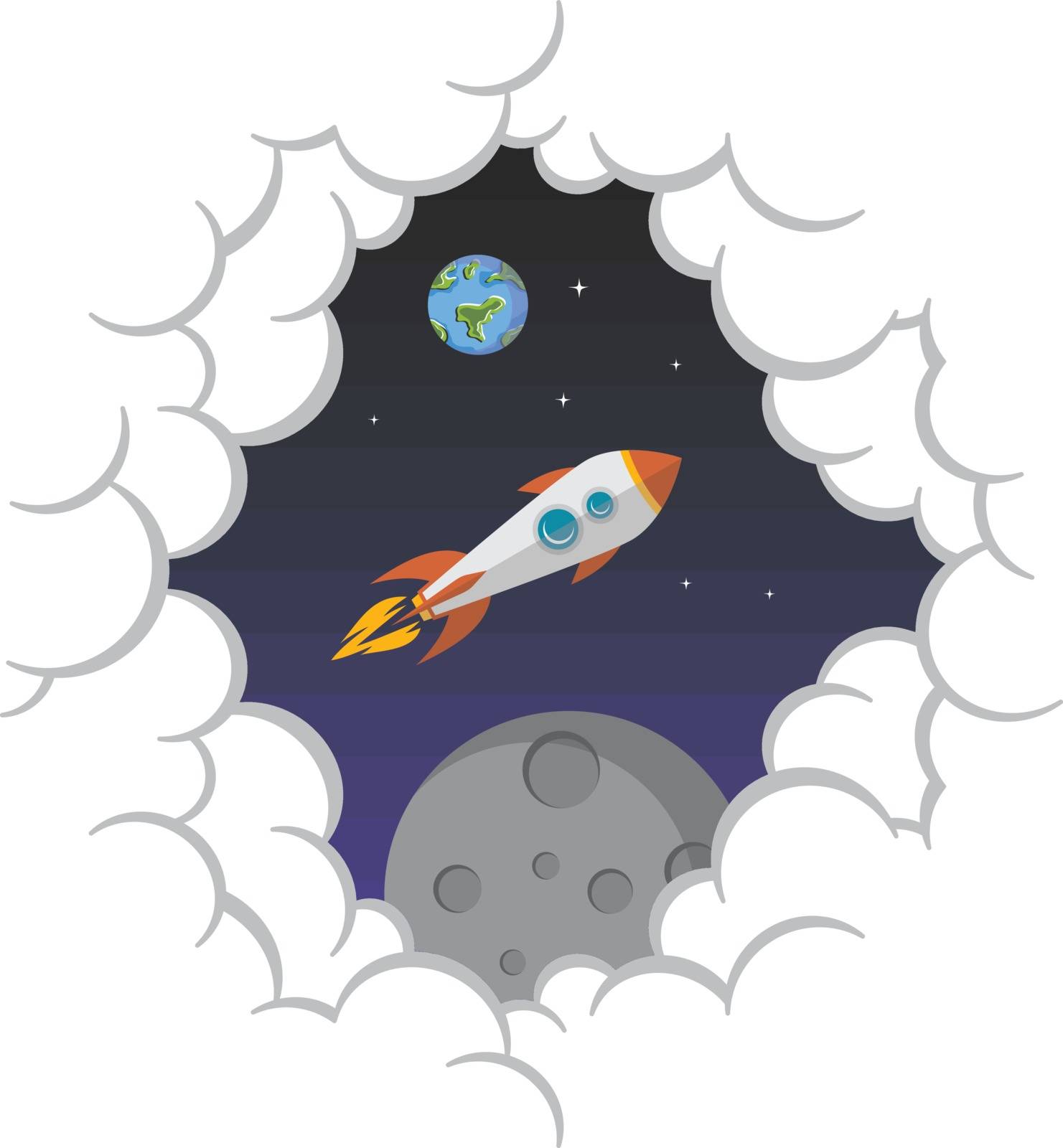 rocket ship launch space travel theme vector by vector1st