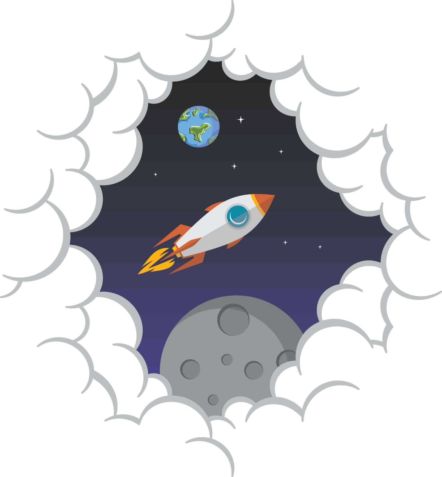rocket ship launch space travel theme vector by vector1st