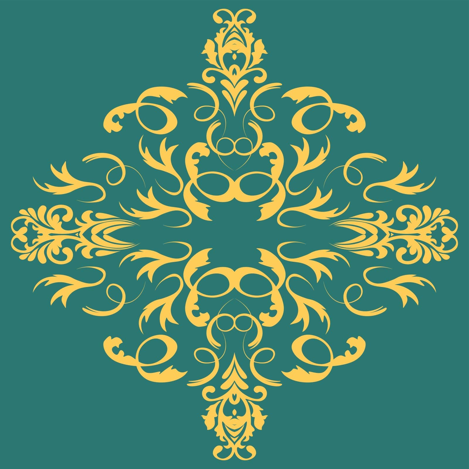 Decorative element traditional damask pattern