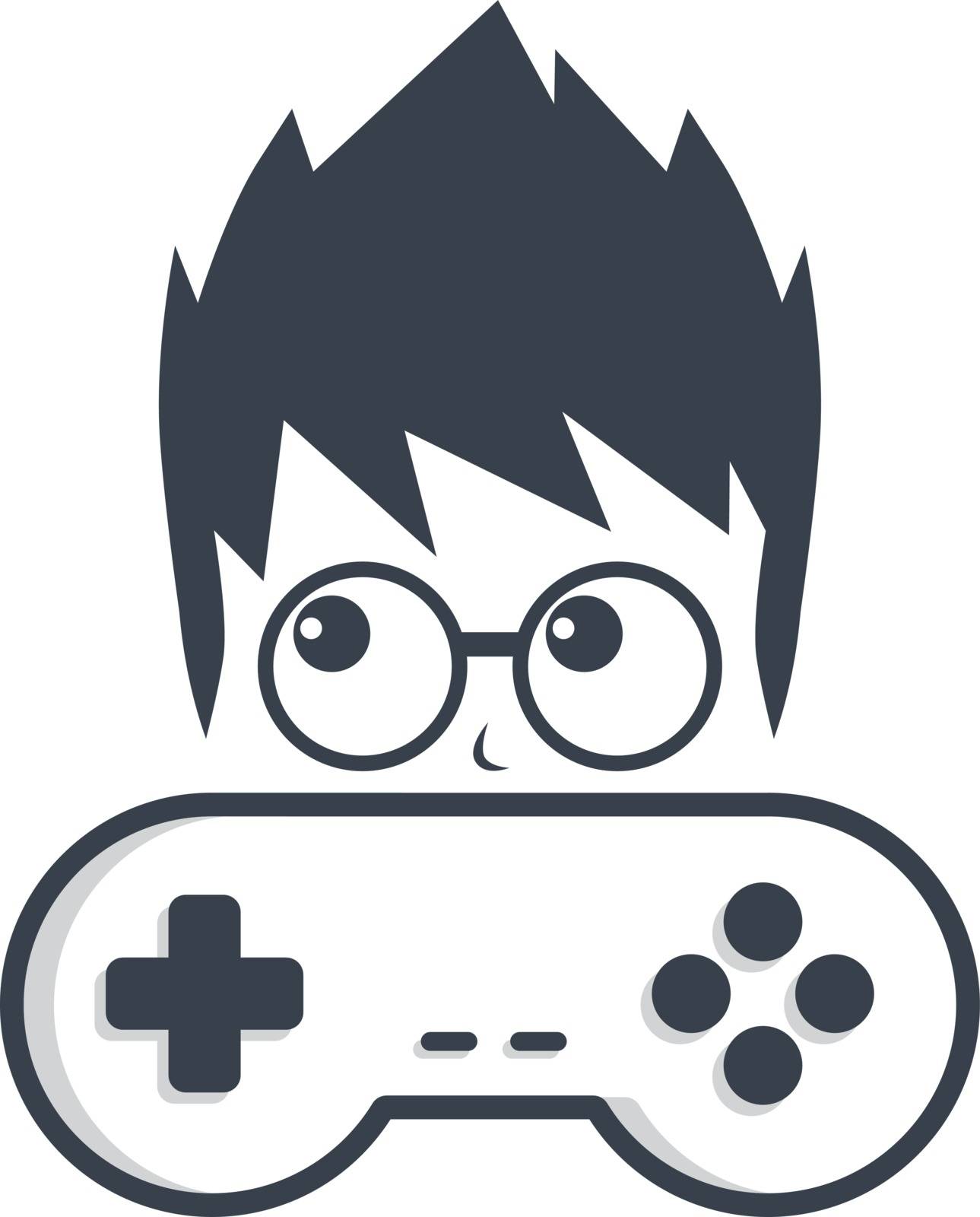 game nerd geek gamer joystick console controller logo vector