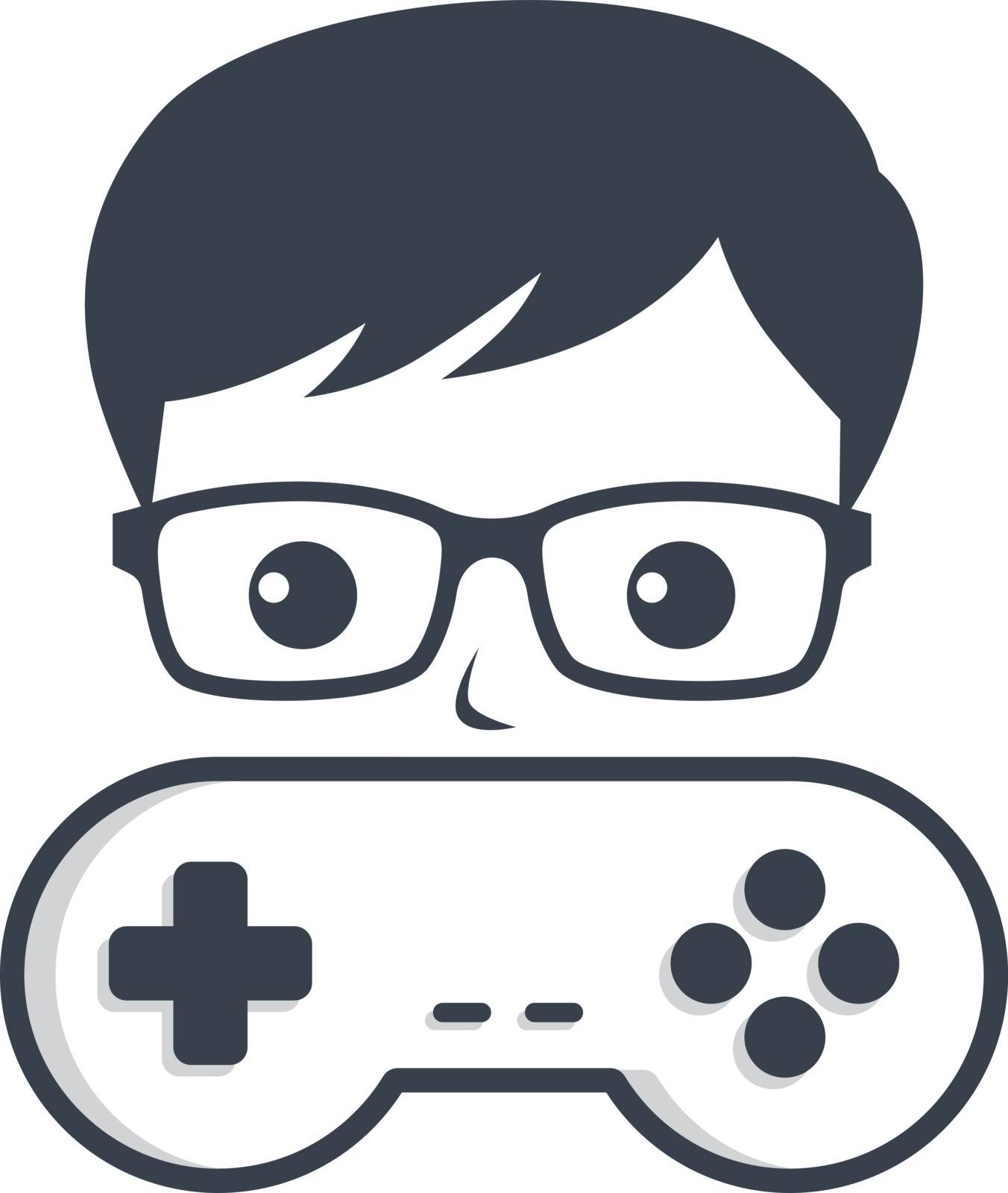 game nerd geek gamer joystick console controller logo vector