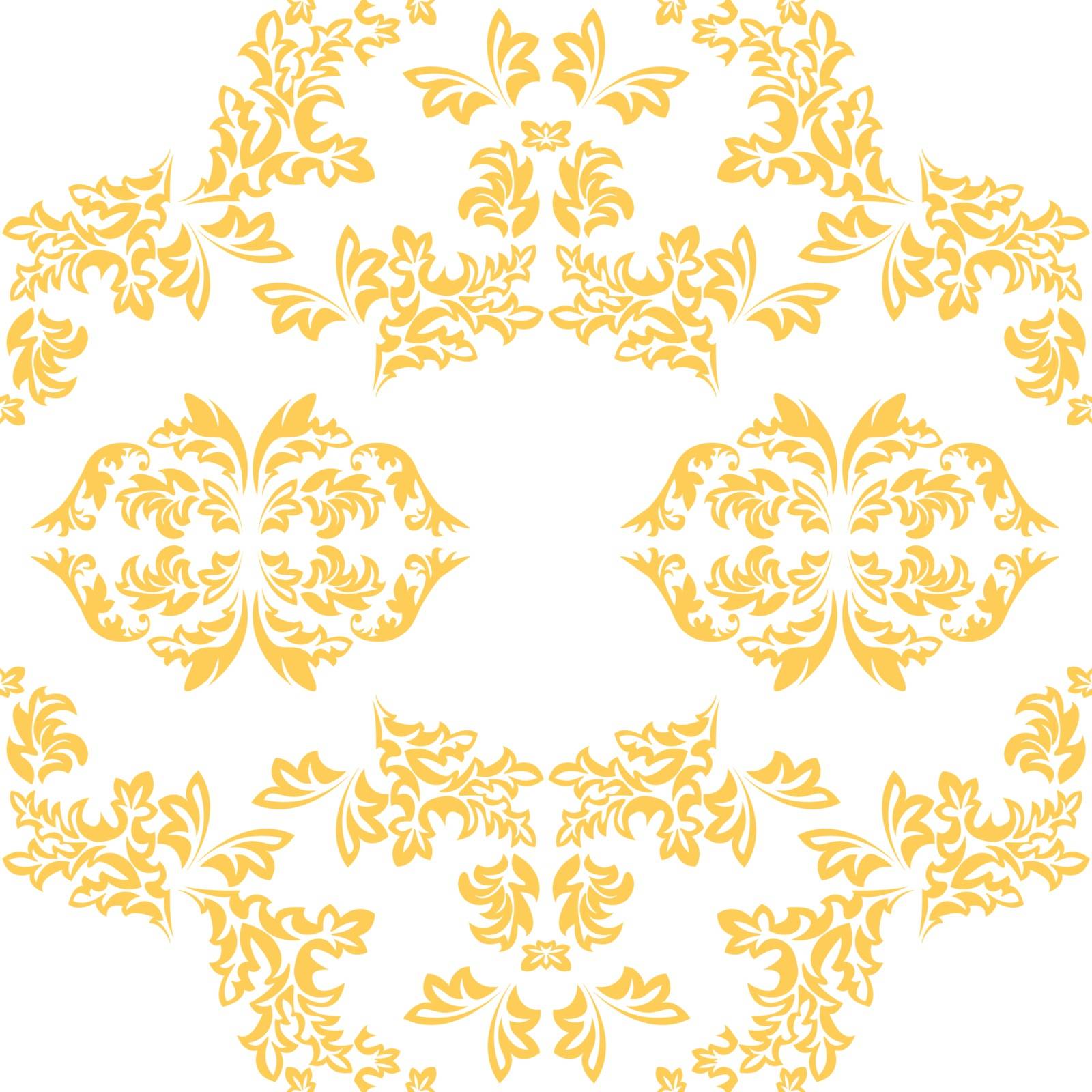 Damask seamless Golden ornament. Traditional vector pattern. Classic oriental background
