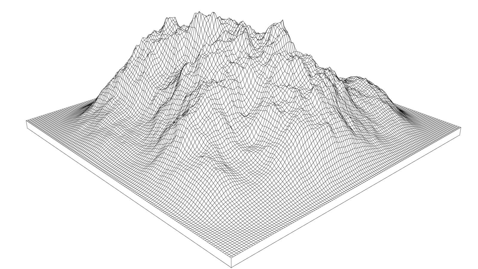 Curve lines in shape of part of mountain range by cherezoff
