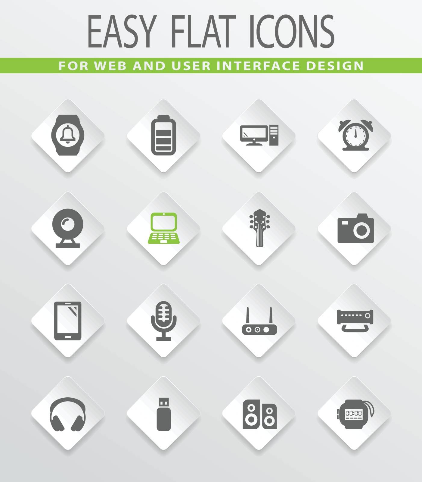 Home appliances flat vector icons for user interface design