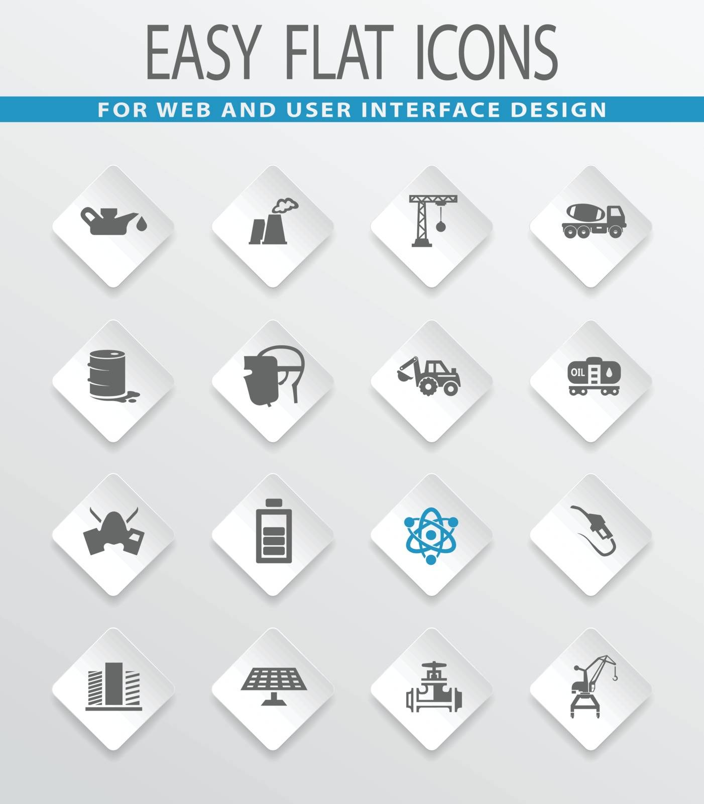 Industry flat vector icons for user interface design