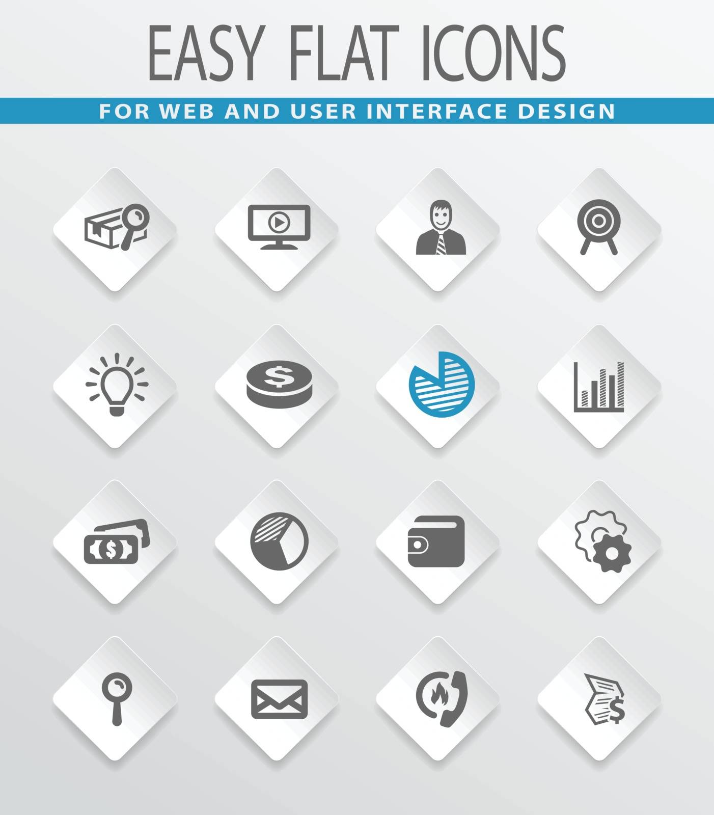 Marketing flat vector icons for user interface design