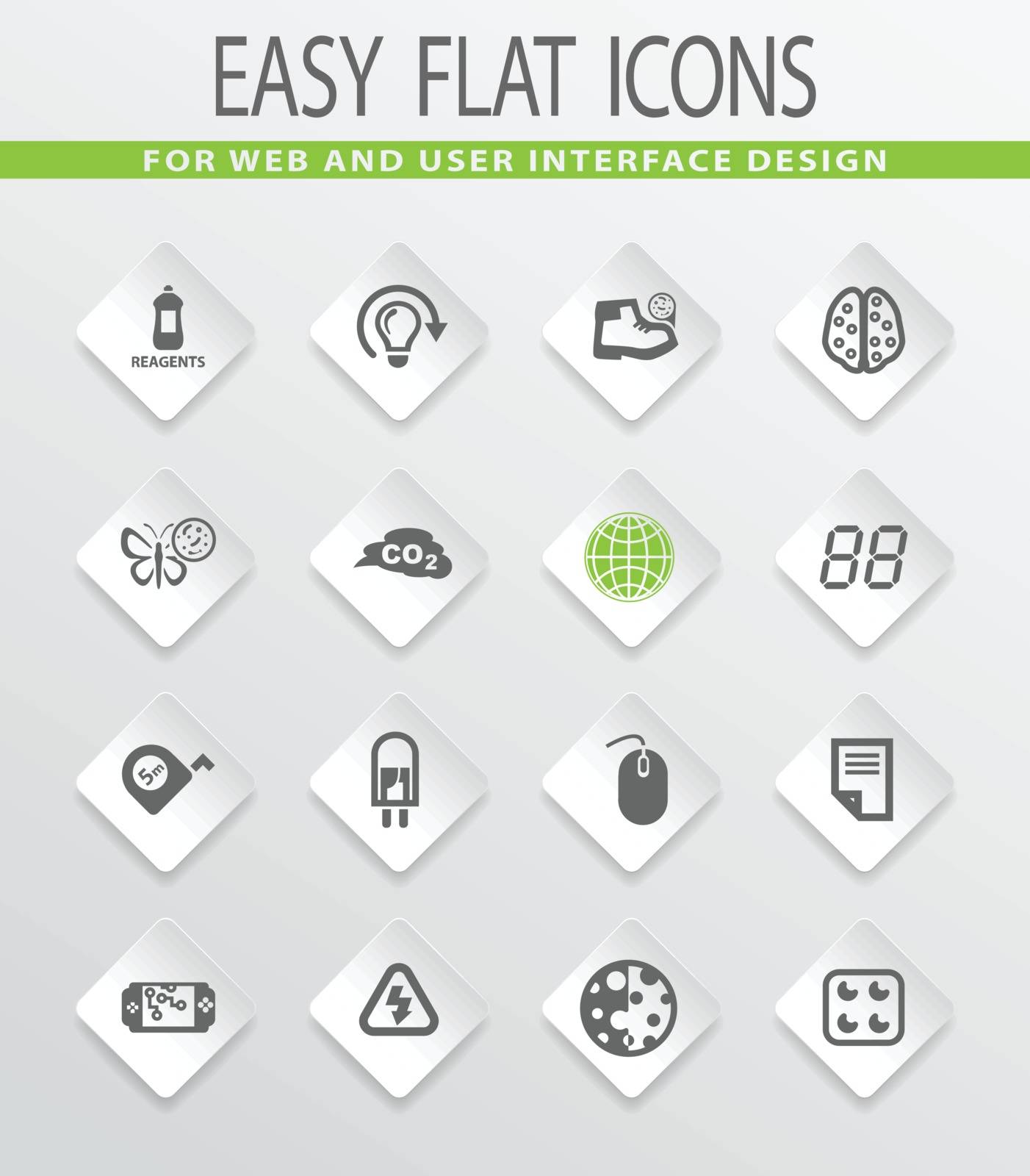 Science flat vector icons for user interface design